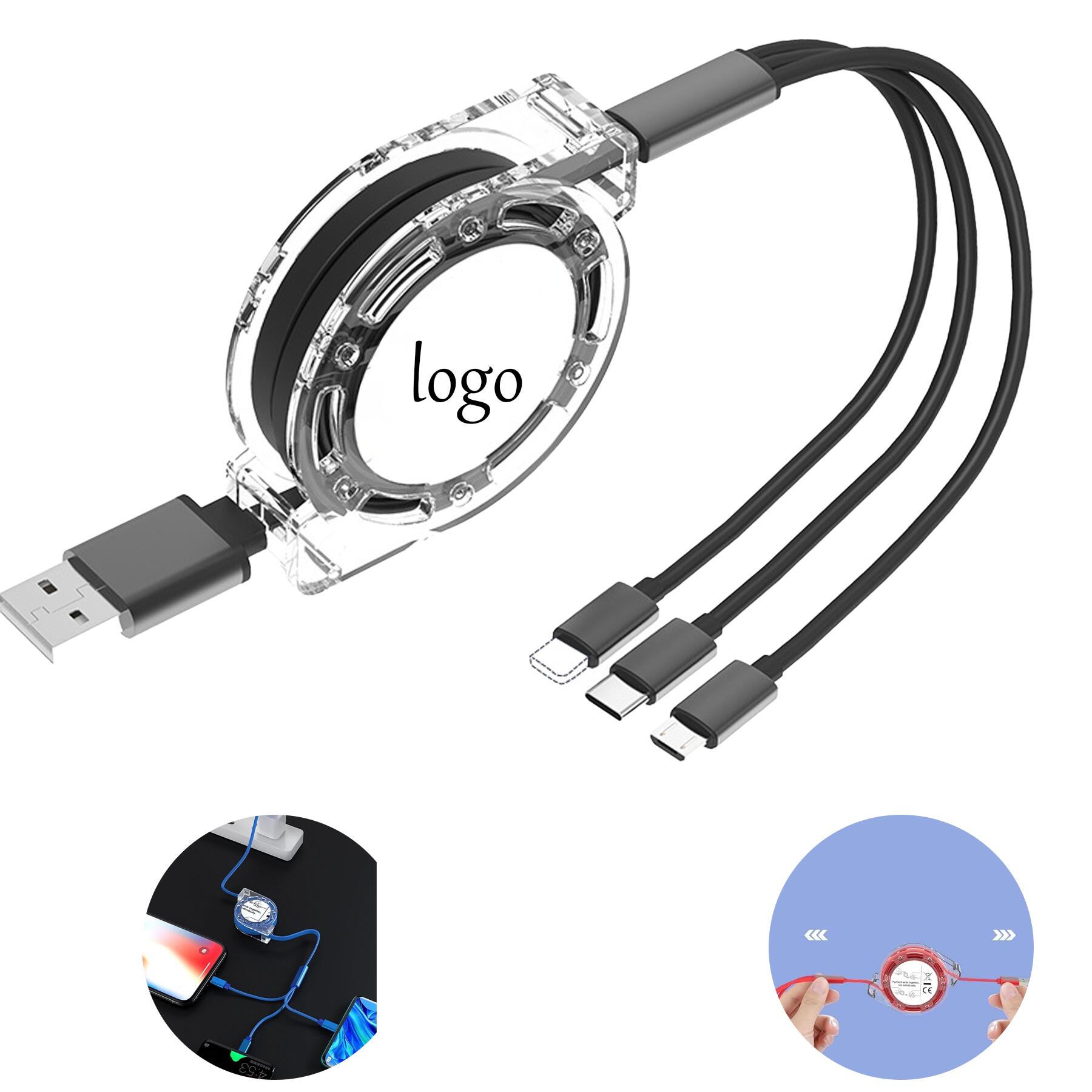 Retractable USB Charging Cable Trio