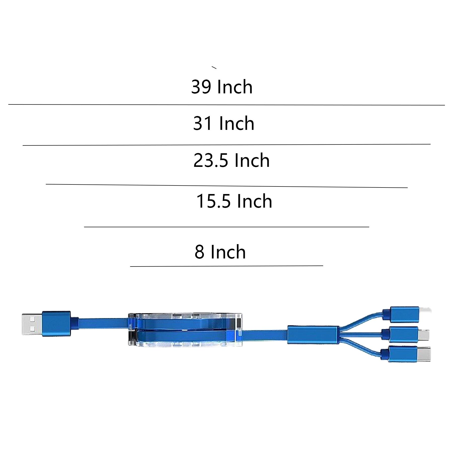 Retractable USB Charging Cable Trio