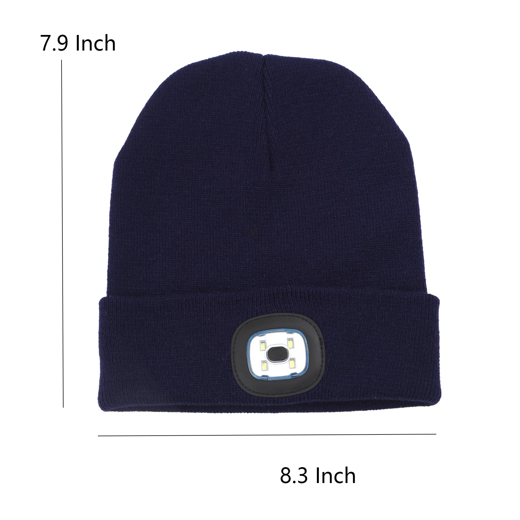 USB Rechargeable LED Beanie Hat Light