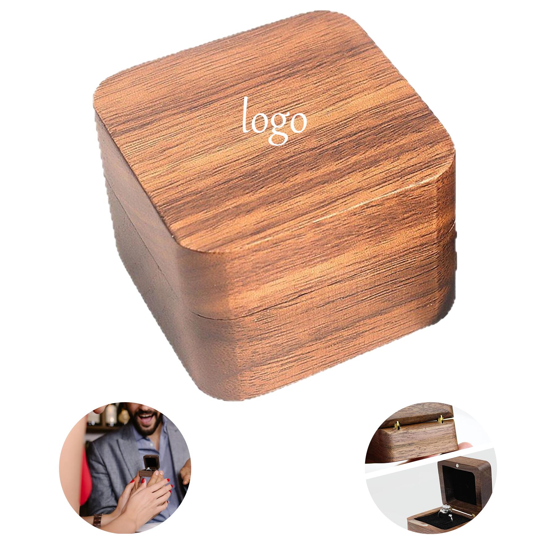 Wooden Ring Box Magnetic Closure
