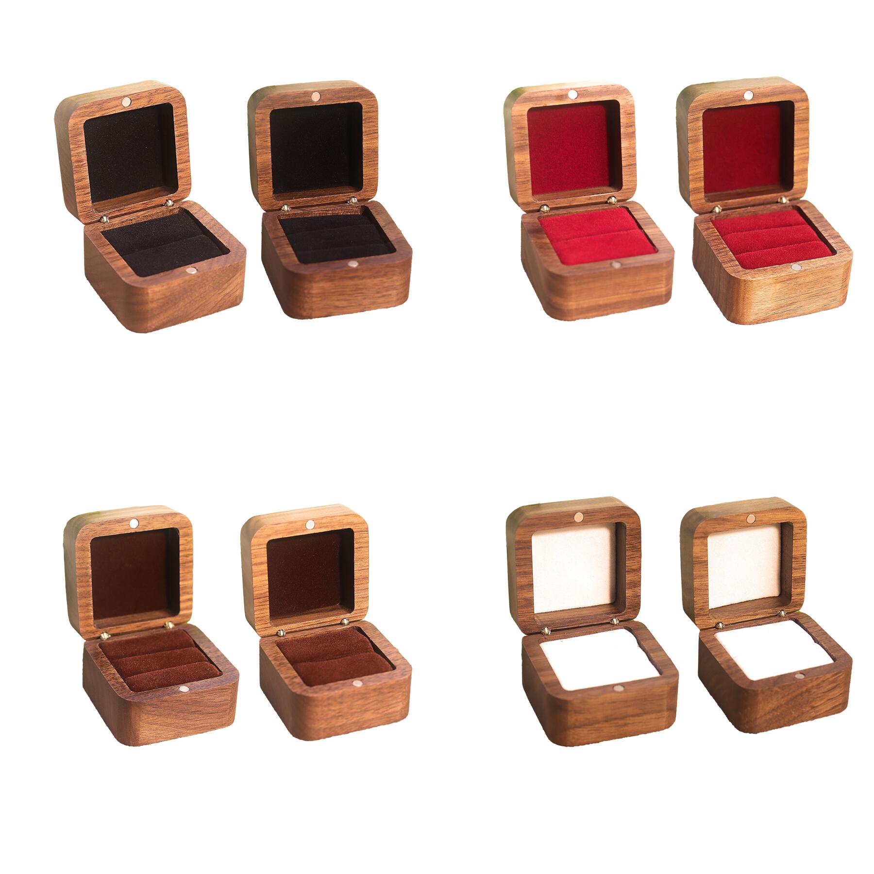 Wooden Ring Box Magnetic Closure