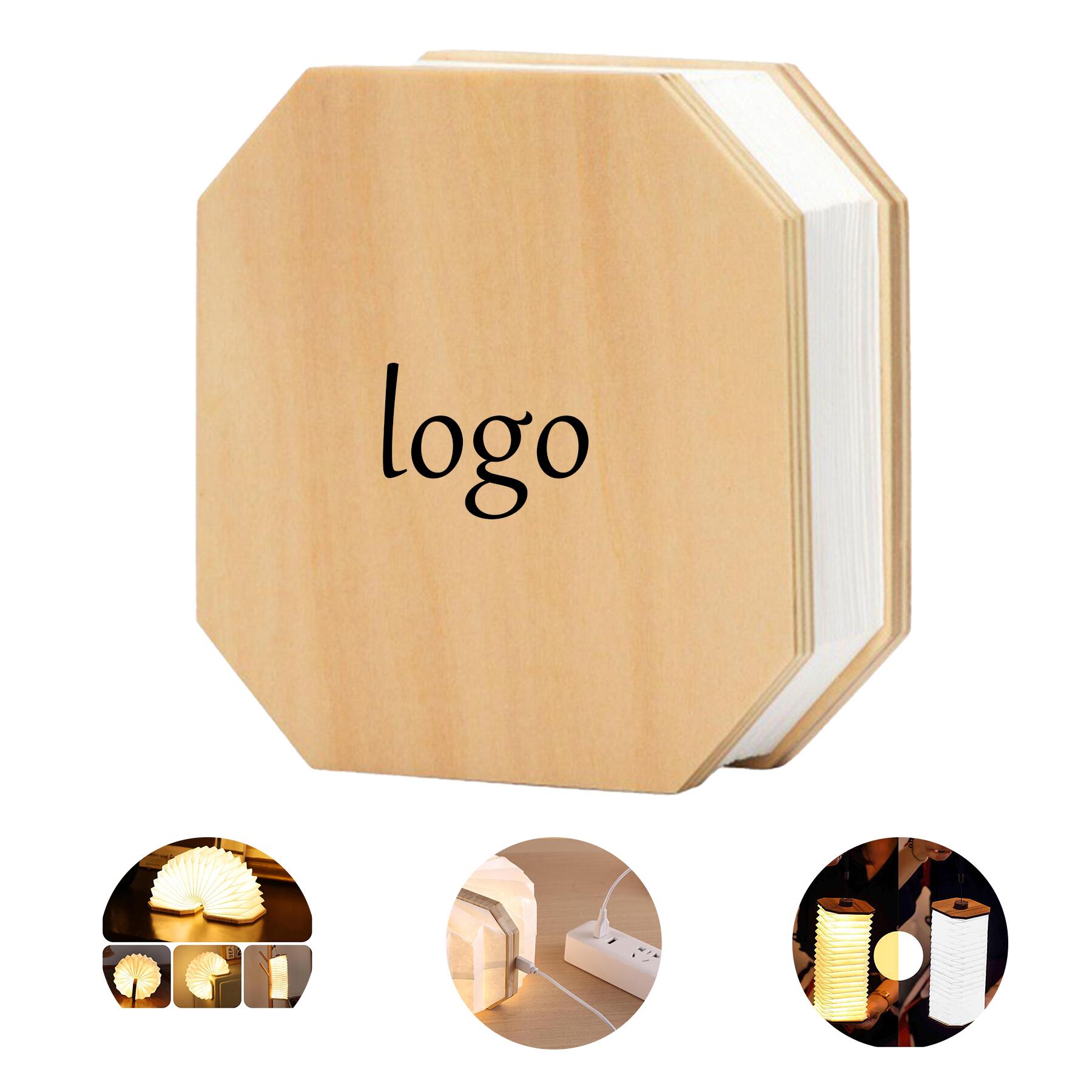Foldable Wooden LED Book Lamp