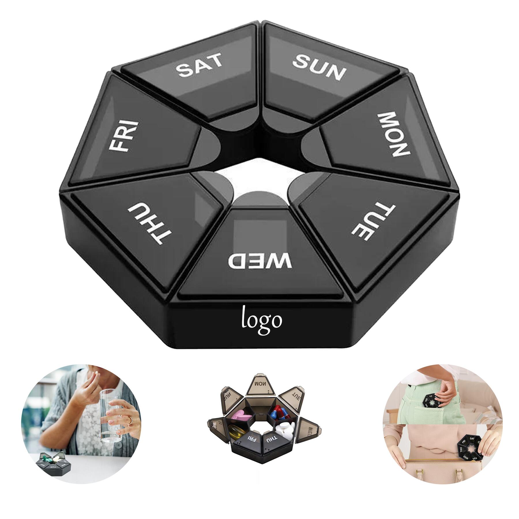 Weekly Pill Organizer Secure Travel Dispenser