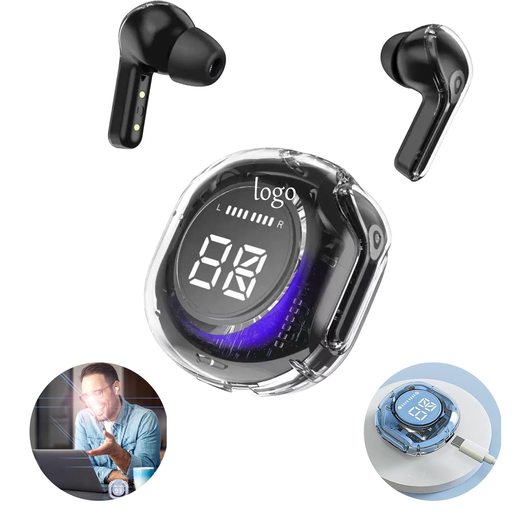 Wireless Earbuds with Digital Display