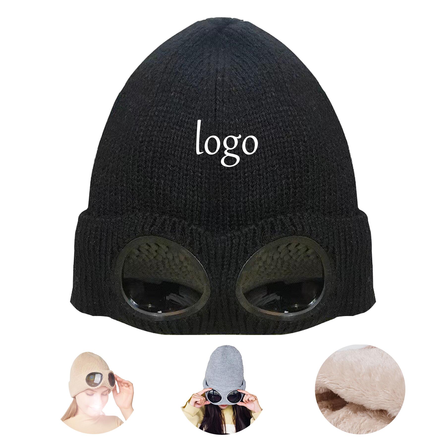 Winter Goggles Knitted Hat Set