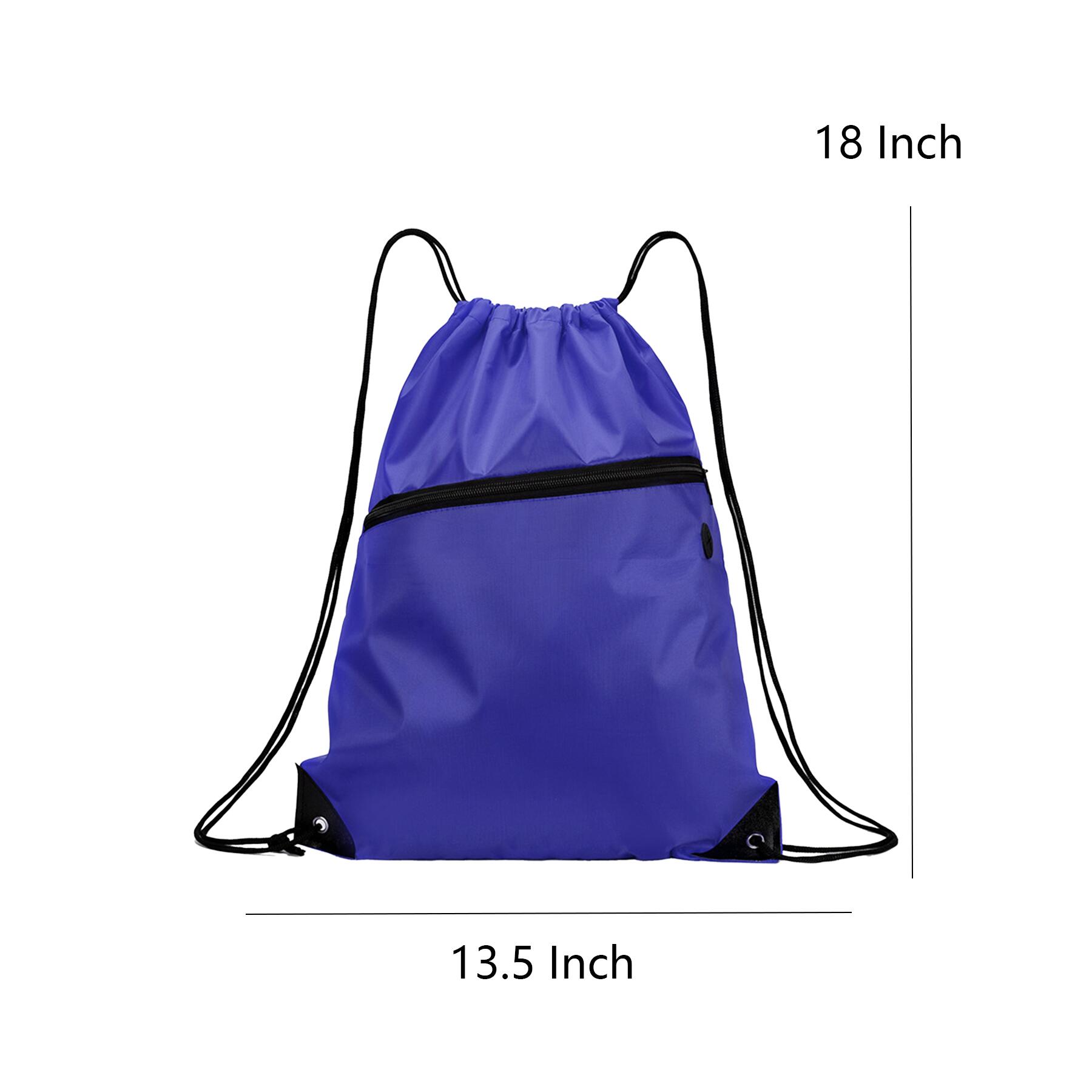 Drawstring Backpack with Zipper Pocket