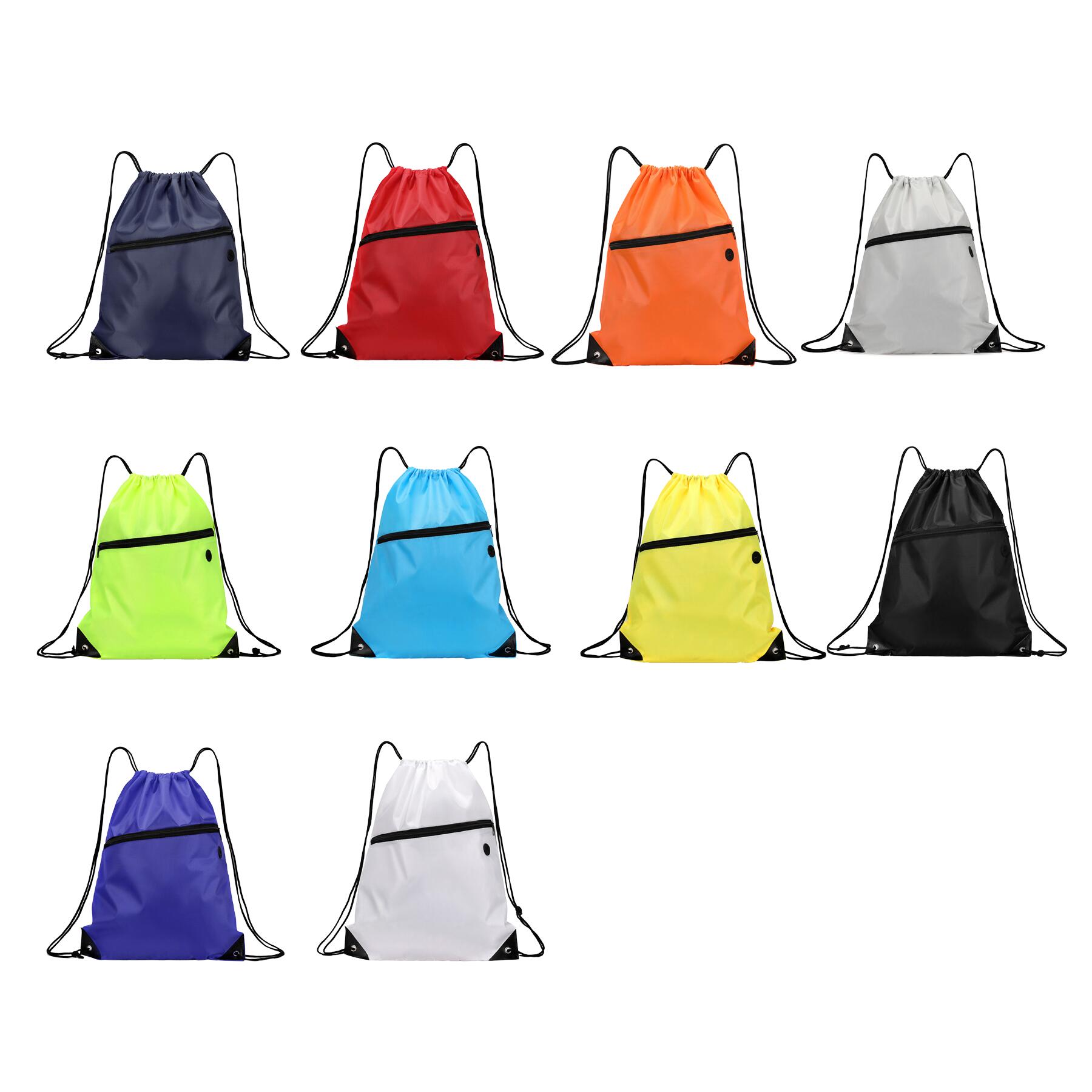 Drawstring Backpack with Zipper Pocket