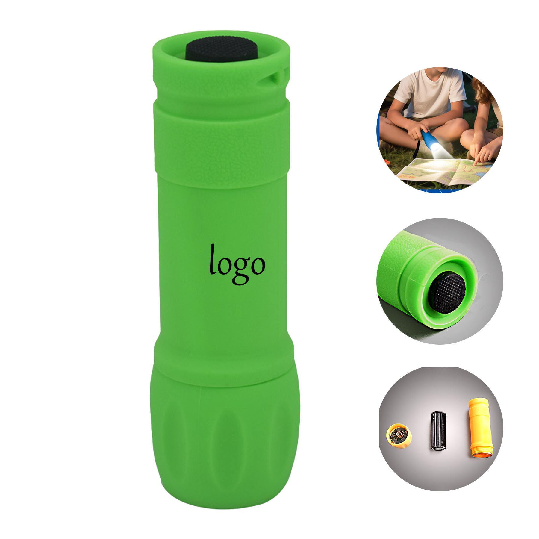 Bright LED Rubberized Flashlight with Strap