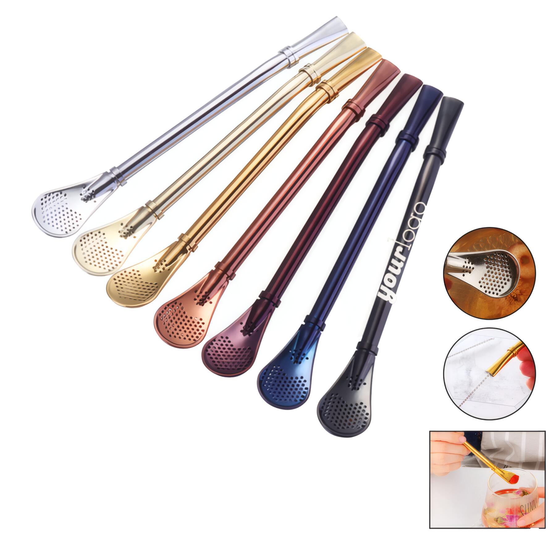 Stainless Steel Spoon Straws Set