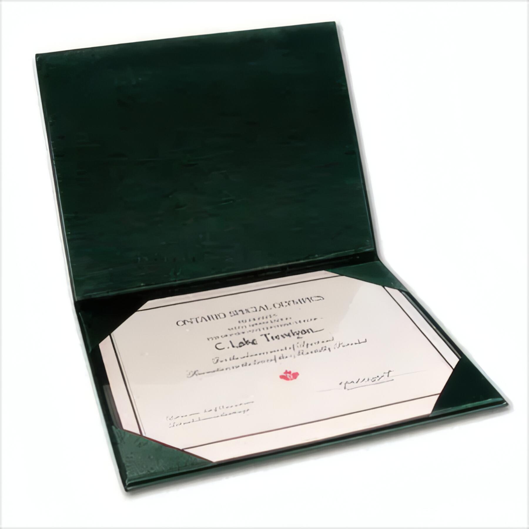 Premium Leather Certificate Cover Holder