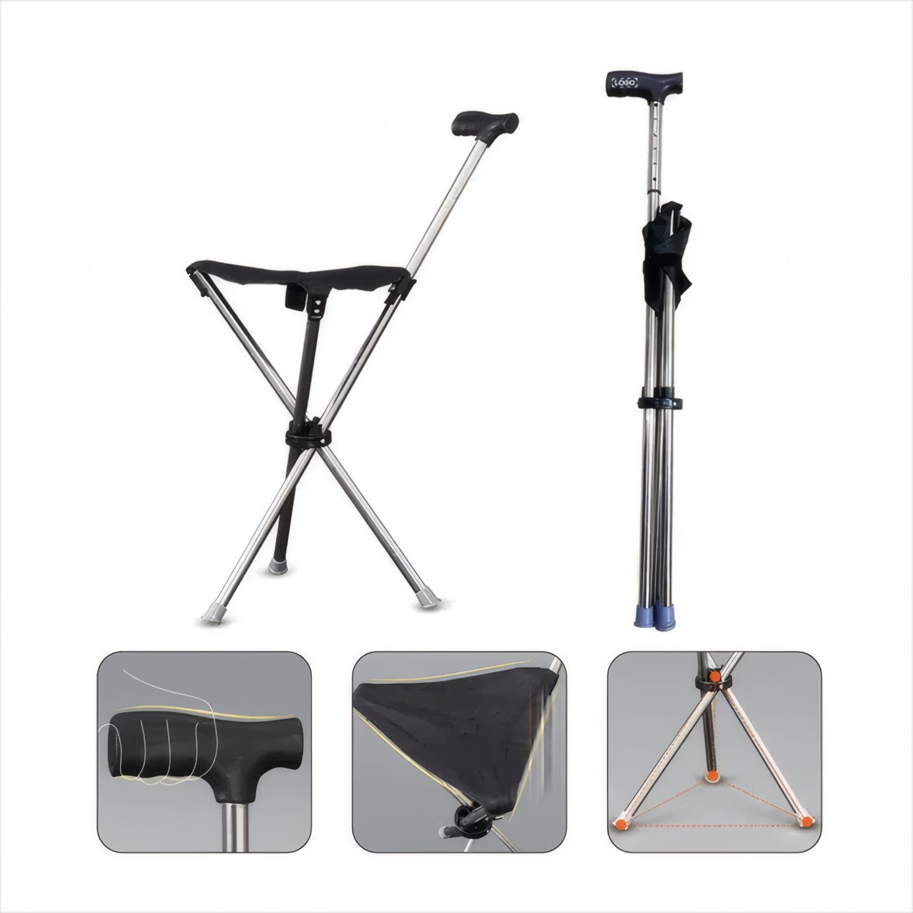 Foldable Crutch Chair Cane