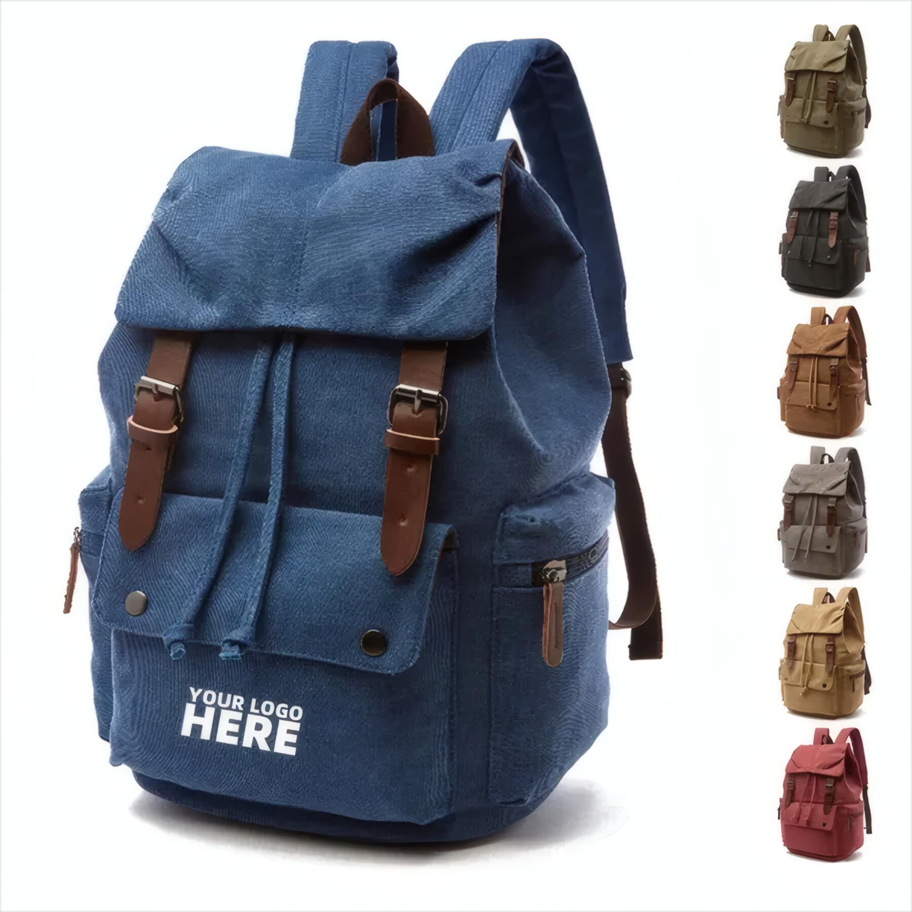 Custom Logo Canvas Backpack
