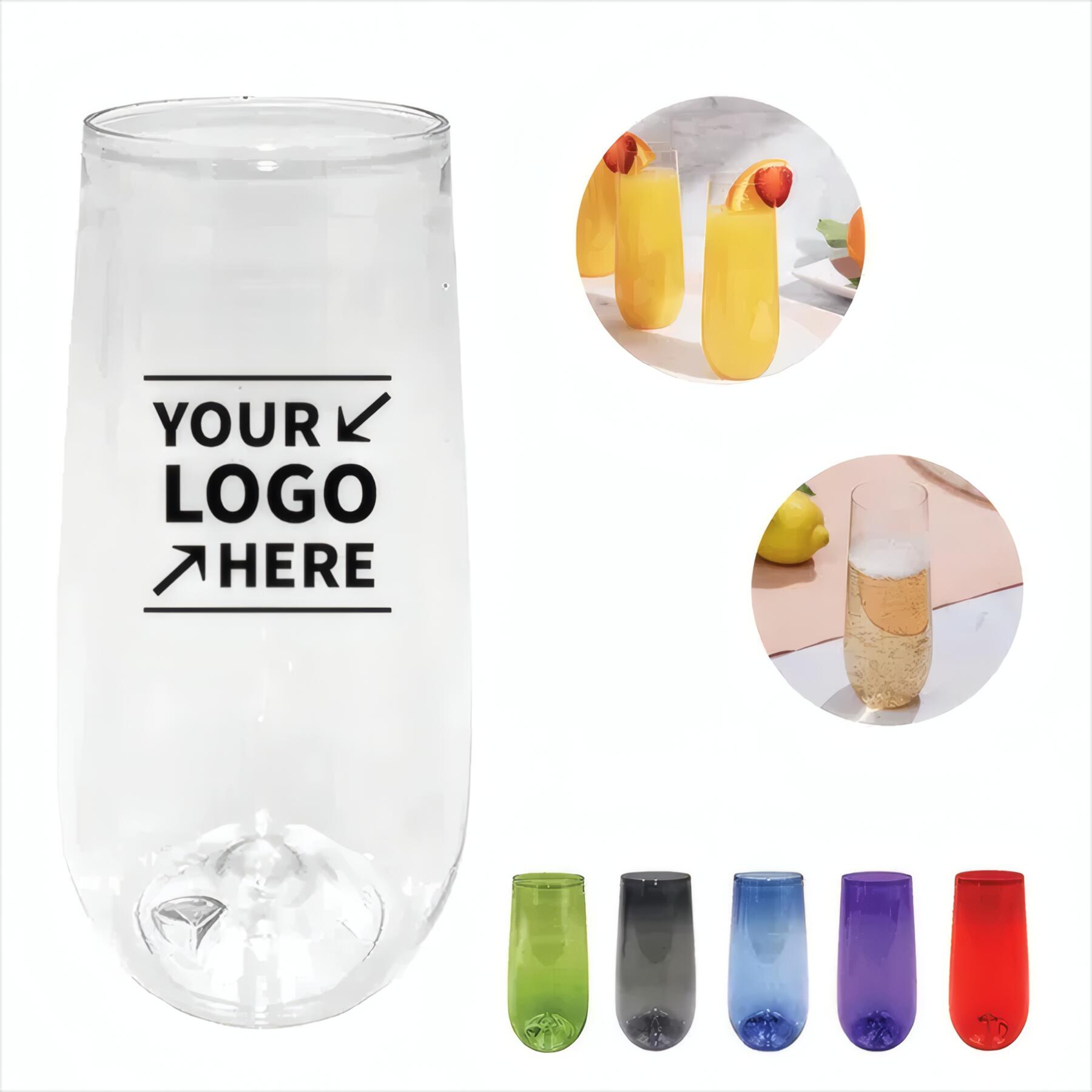10 oz Plastic Stemless Flute