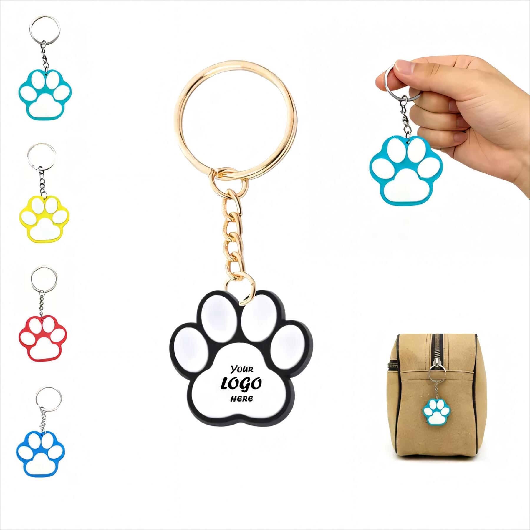 Paw Print Vinyl Key Tag