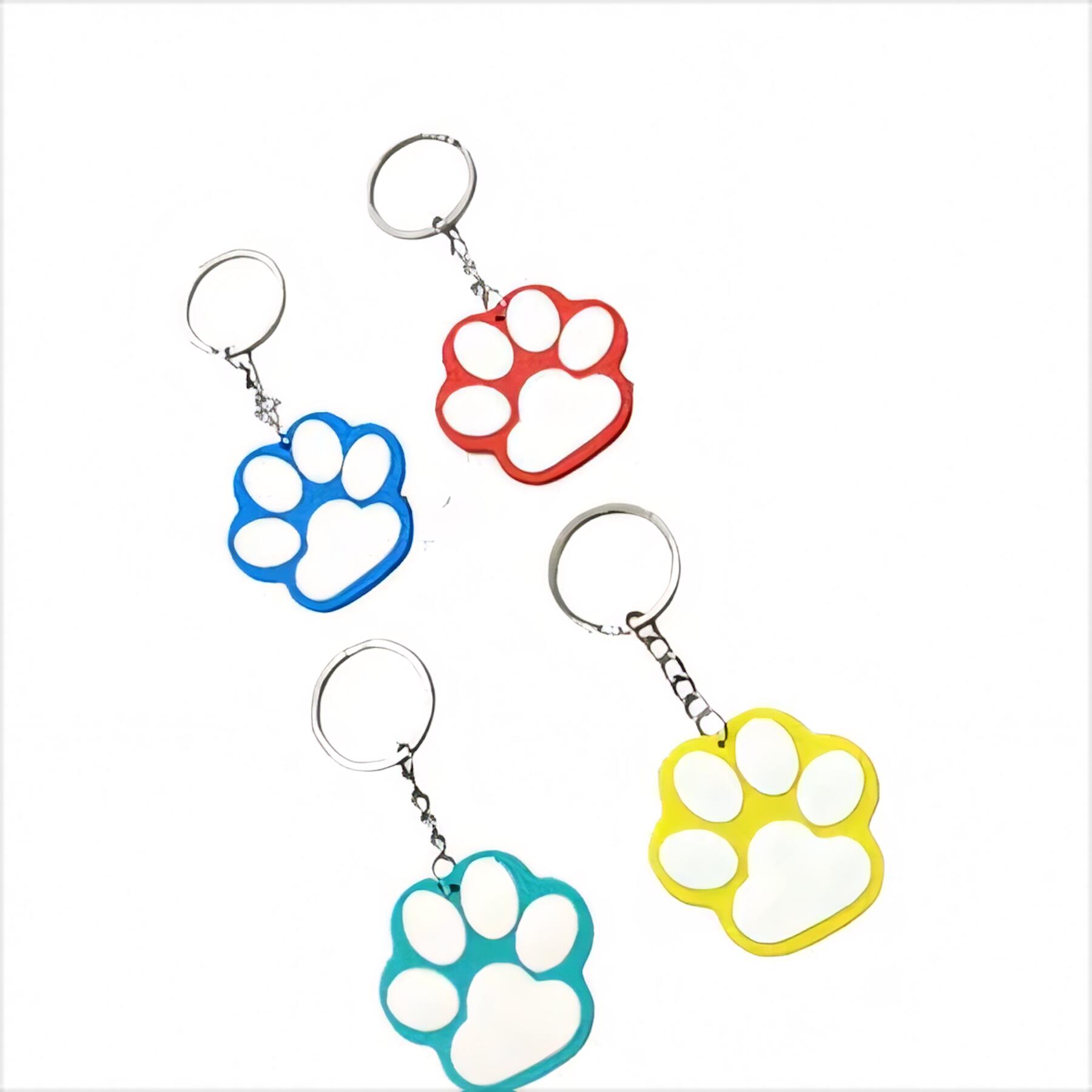 Paw Print Vinyl Key Tag