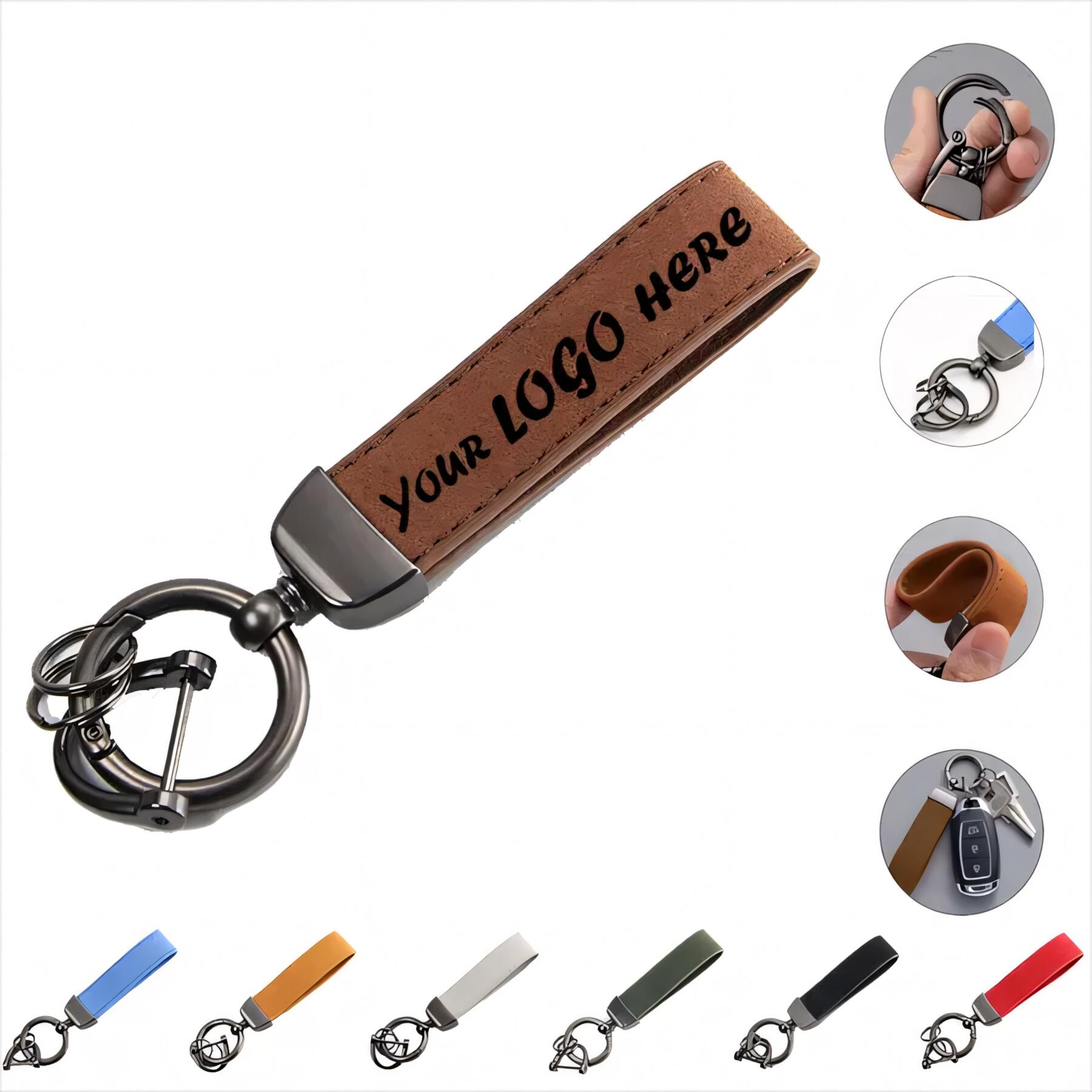 Debossed Logo Belt Clip Keychain
