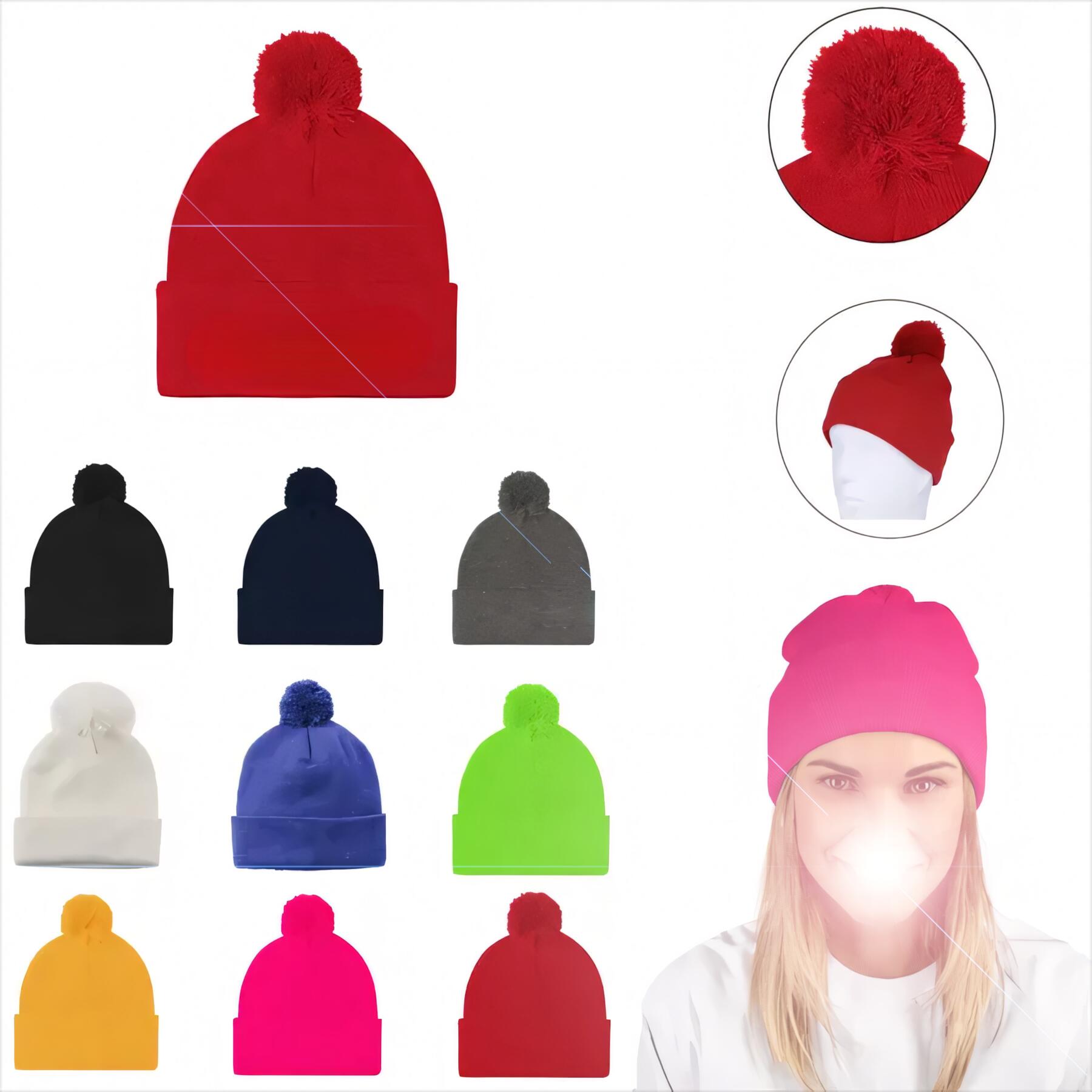 Soft Acrylic Pom-Pom Beanie
