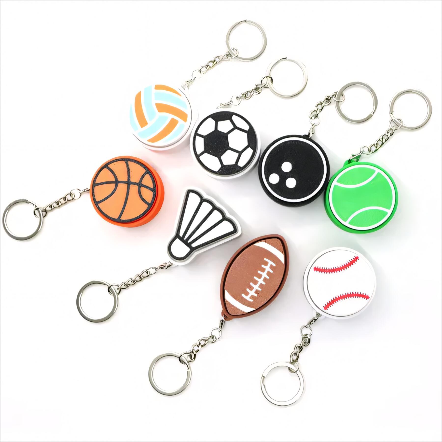 Sports Ball Clicker Fidget Keychain