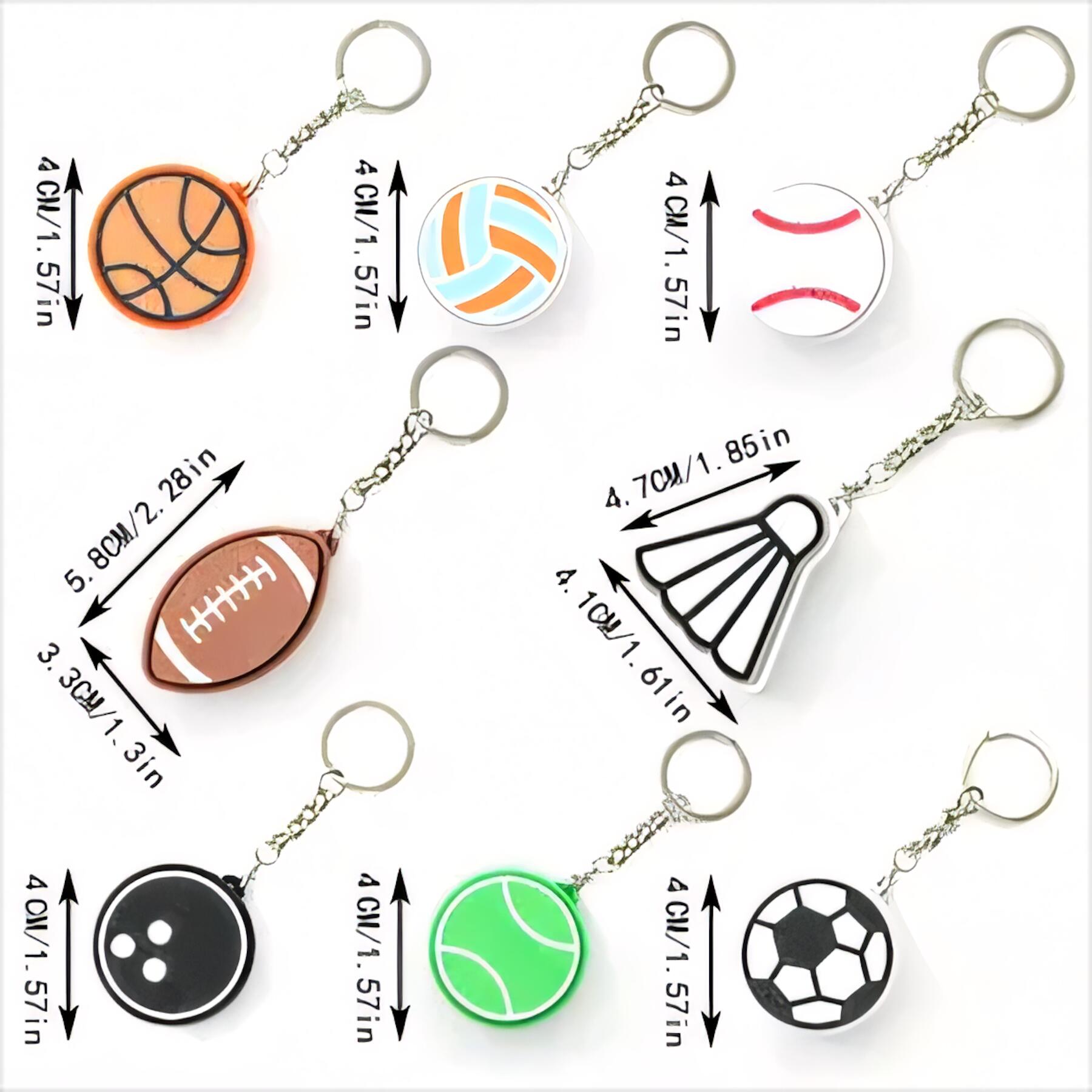 Sports Ball Clicker Fidget Keychain