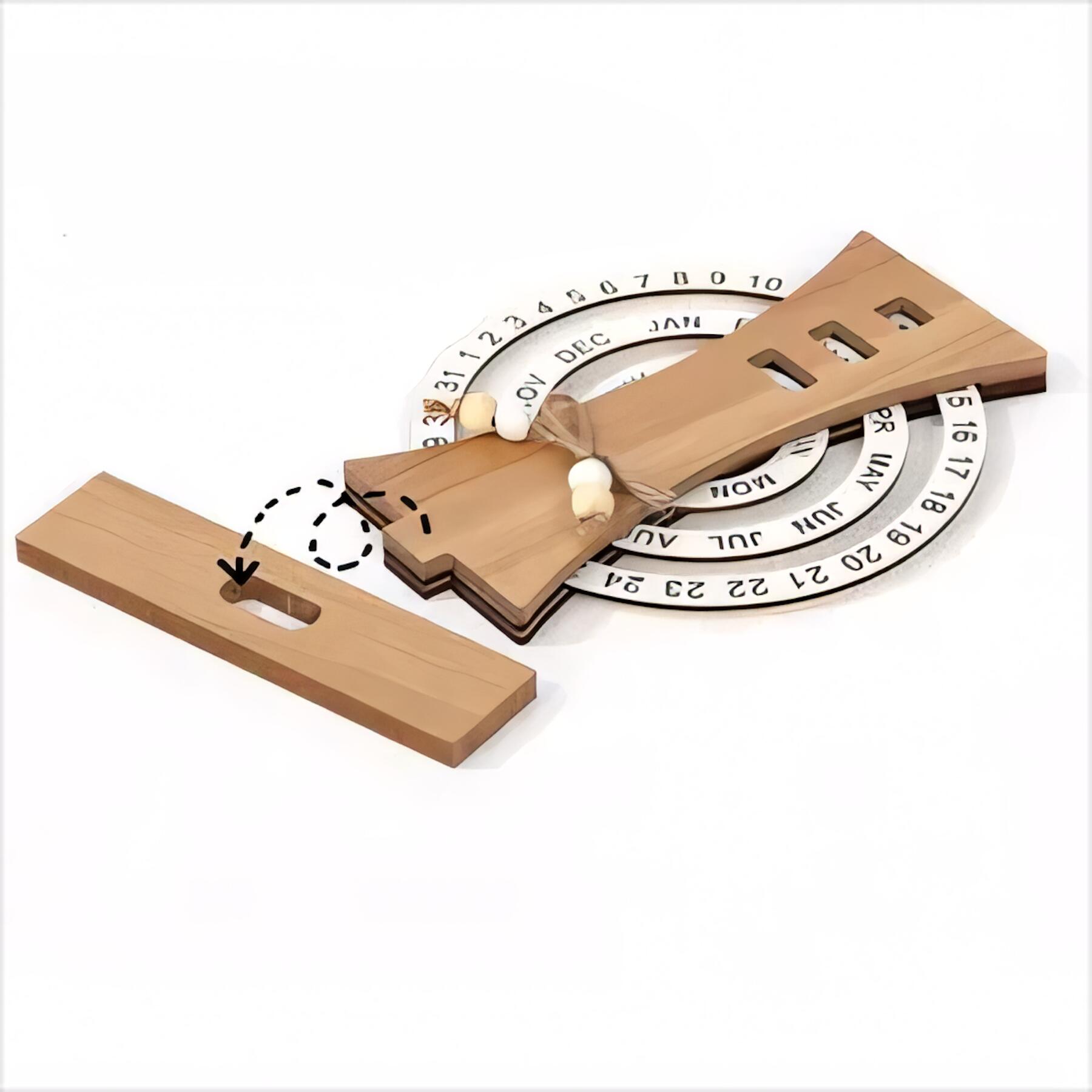 Natural Wood Perpetual Desk Calendar