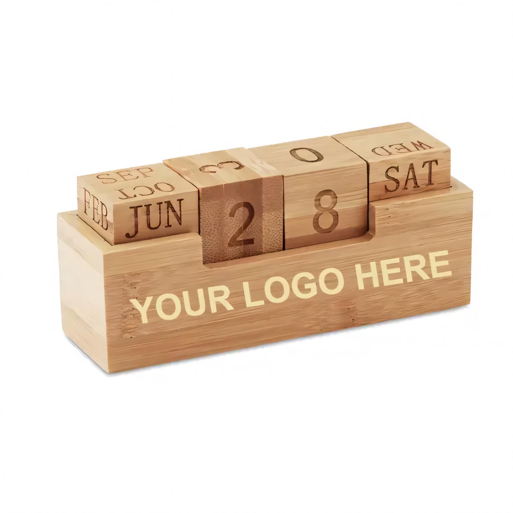 Eco Bamboo Block Calendar Engraved