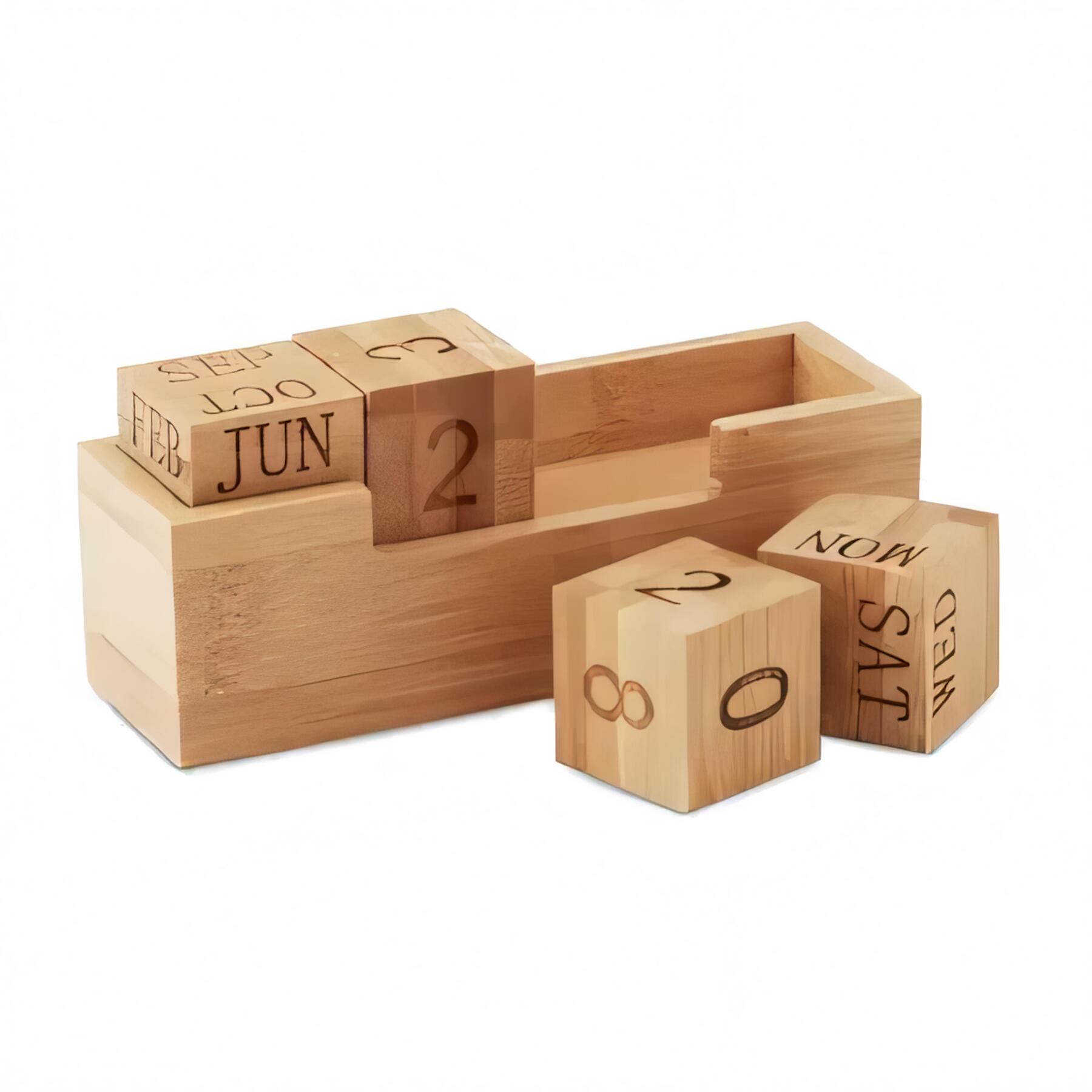 Eco Bamboo Block Calendar Engraved