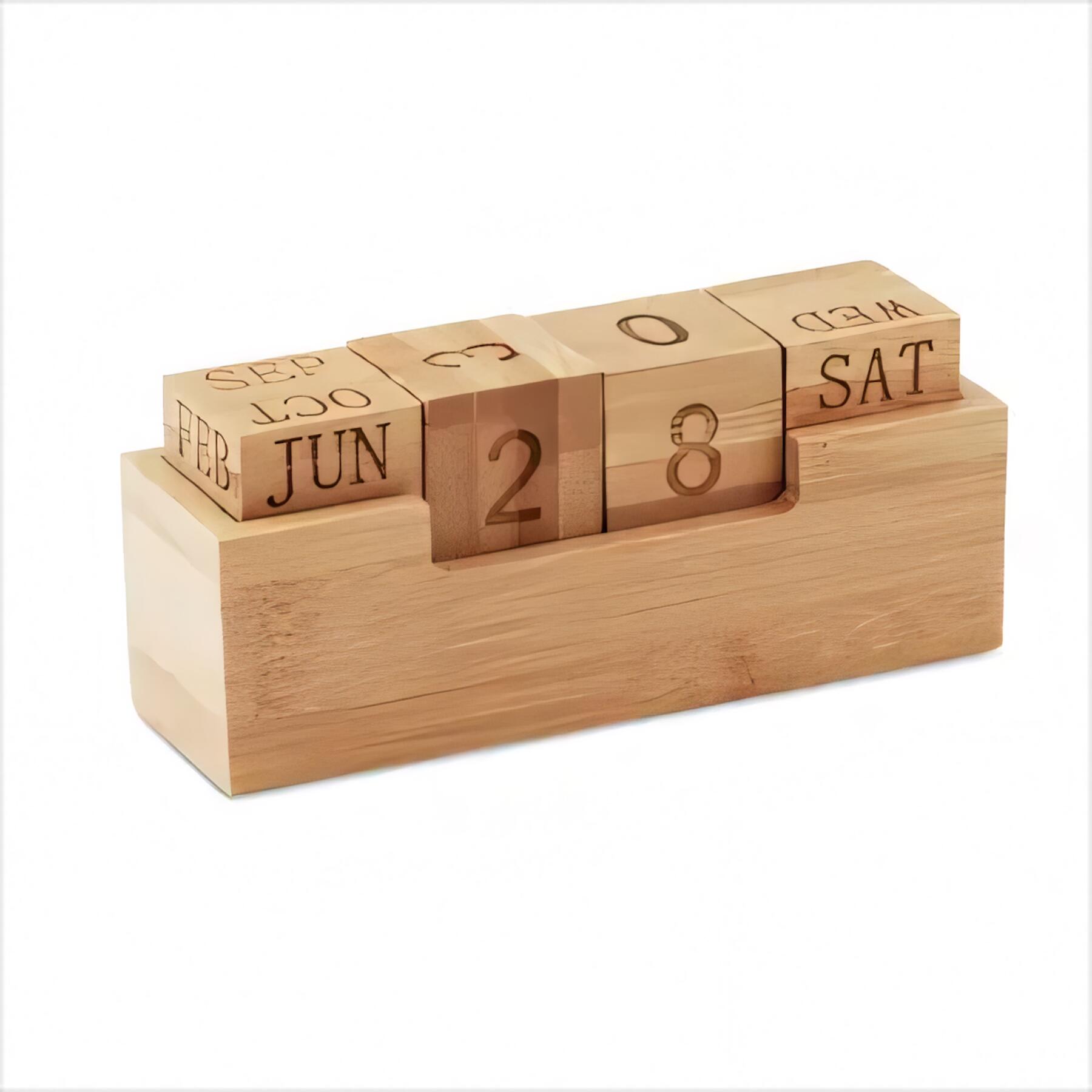 Eco Bamboo Block Calendar Engraved