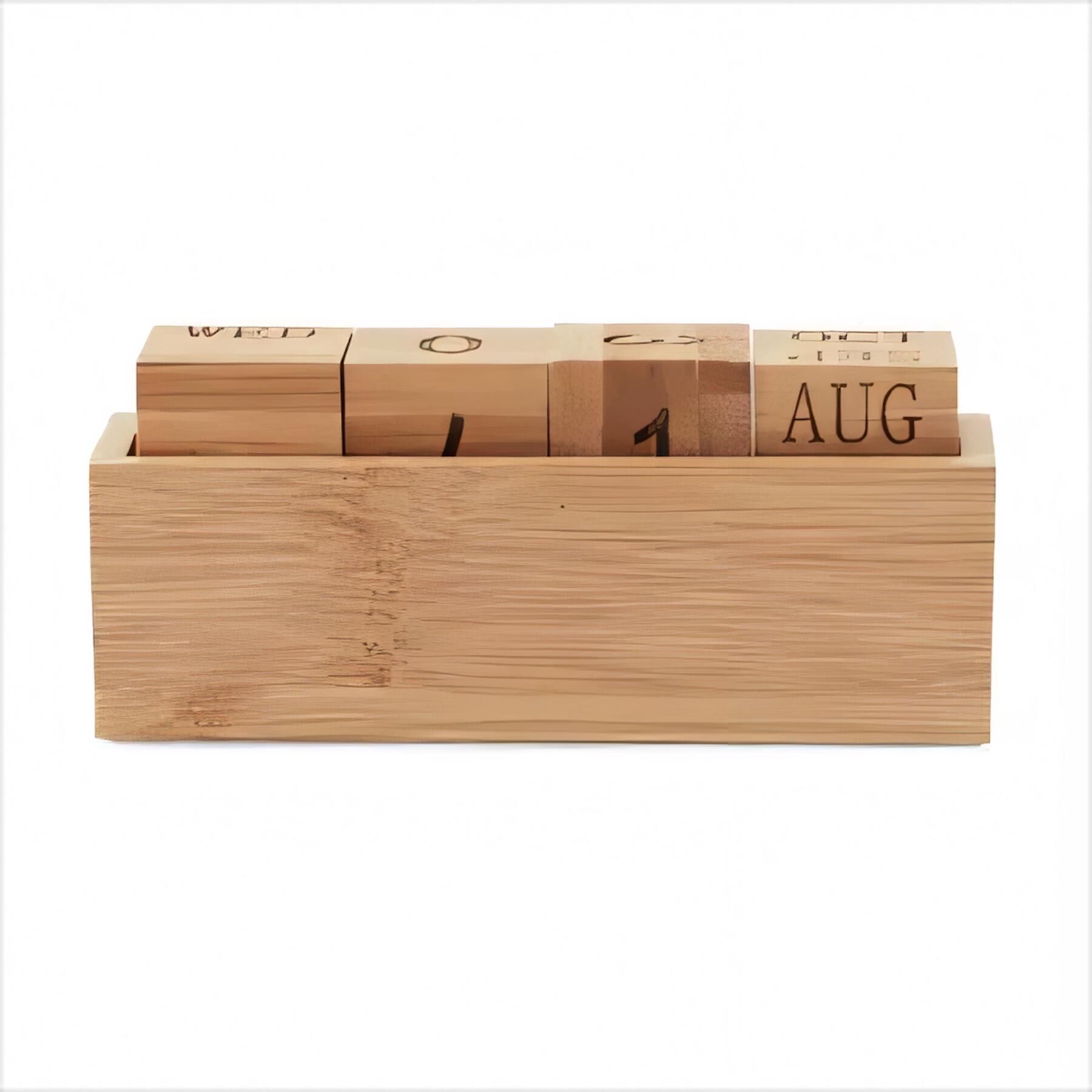 Eco Bamboo Block Calendar Engraved
