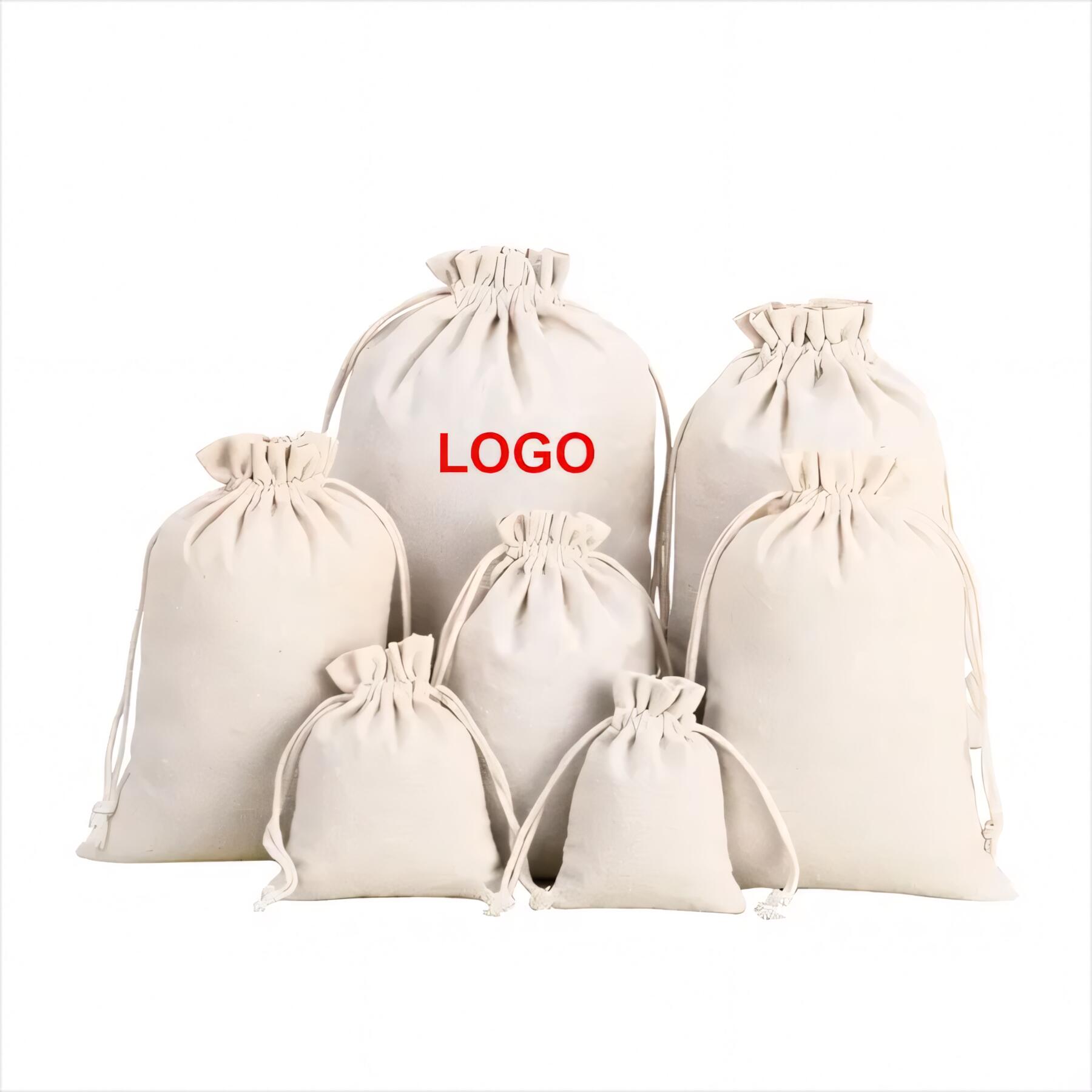 Muslin Drawstring Storage Bags Cotton