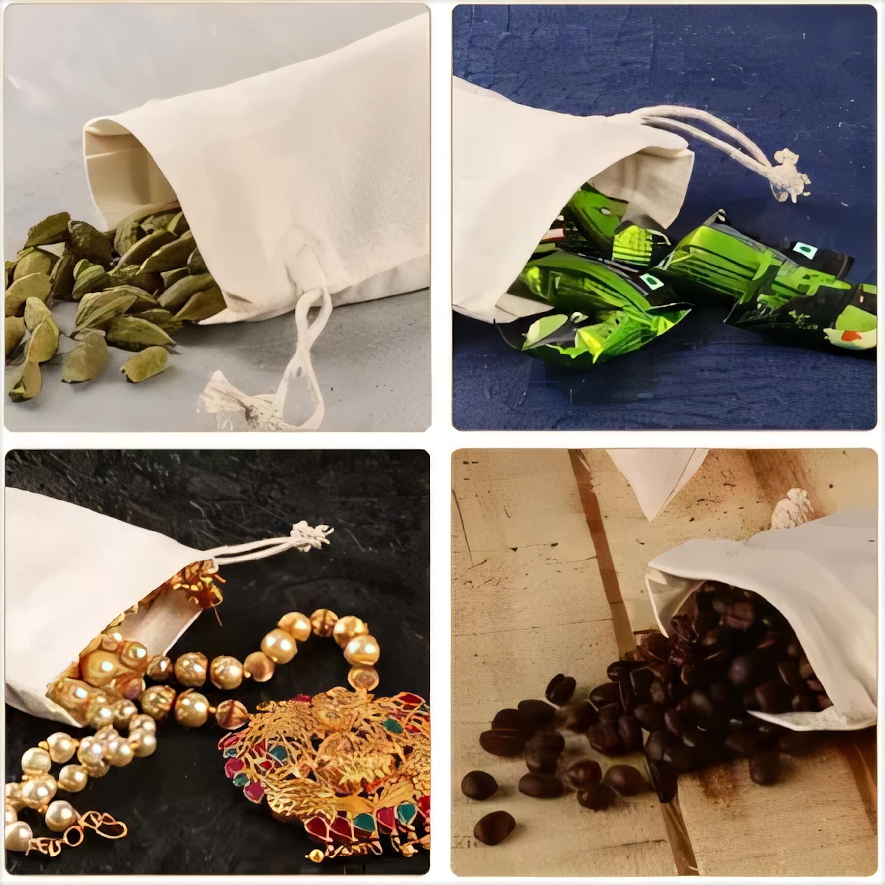 Muslin Drawstring Storage Bags Cotton