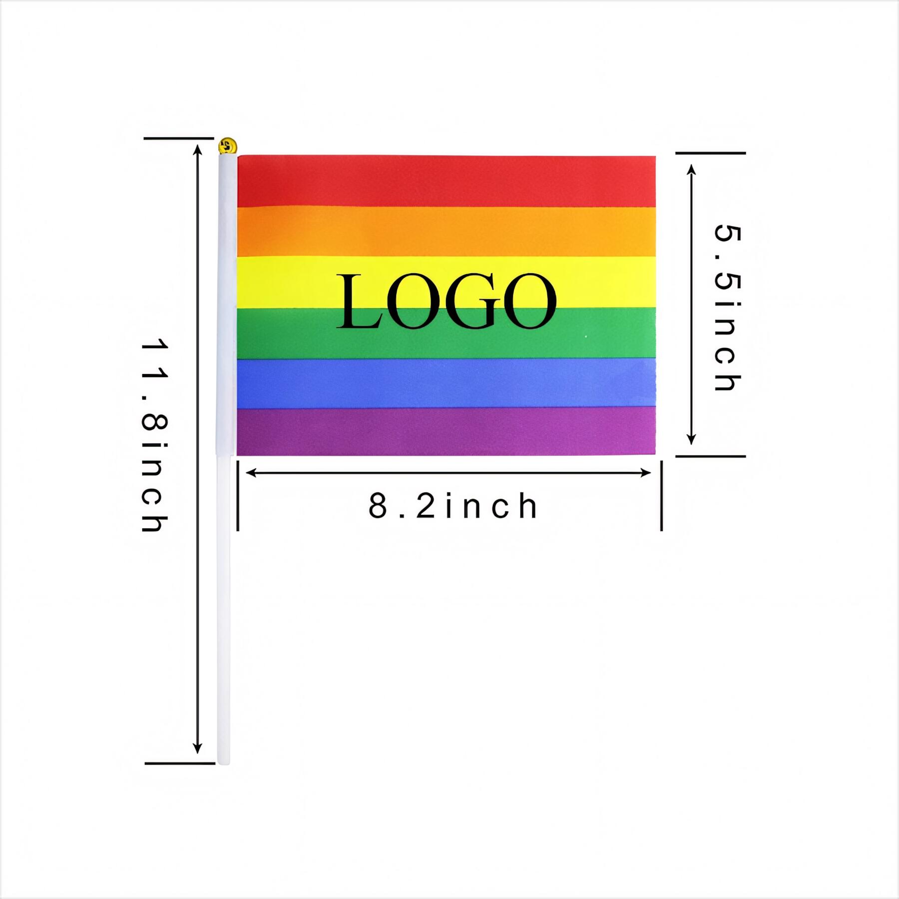 Vibrant Rainbow Pride Hand Waving Flag