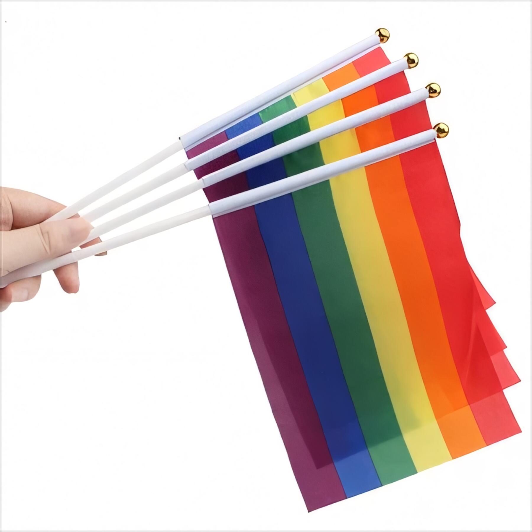 Vibrant Rainbow Pride Hand Waving Flag