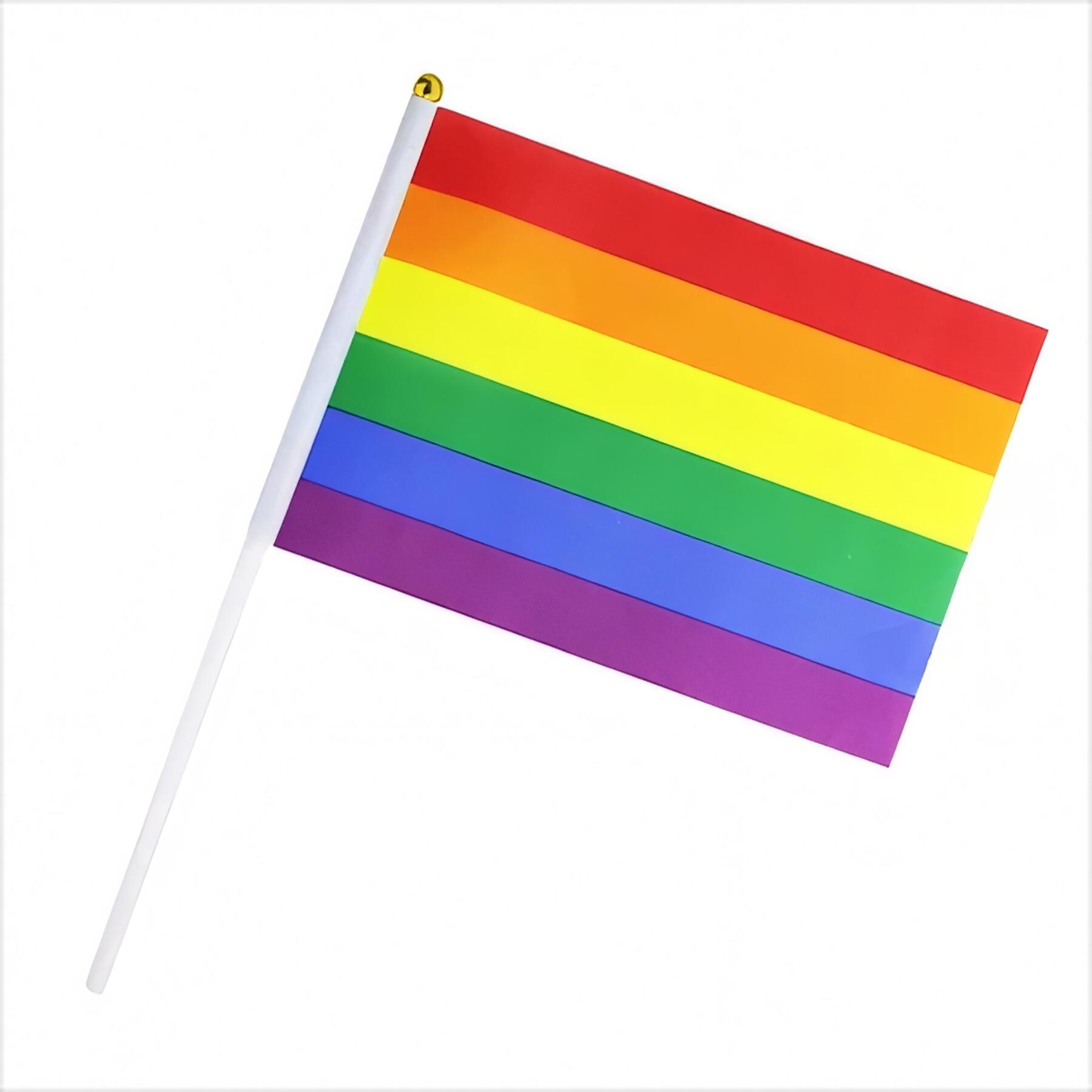 Vibrant Rainbow Pride Hand Waving Flag