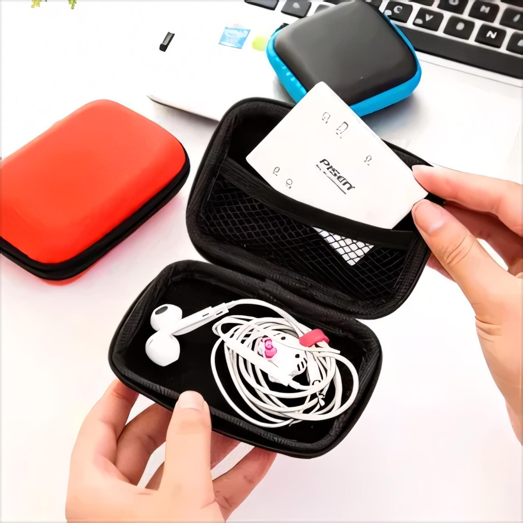 Mini Hard Zipper Headphone Case