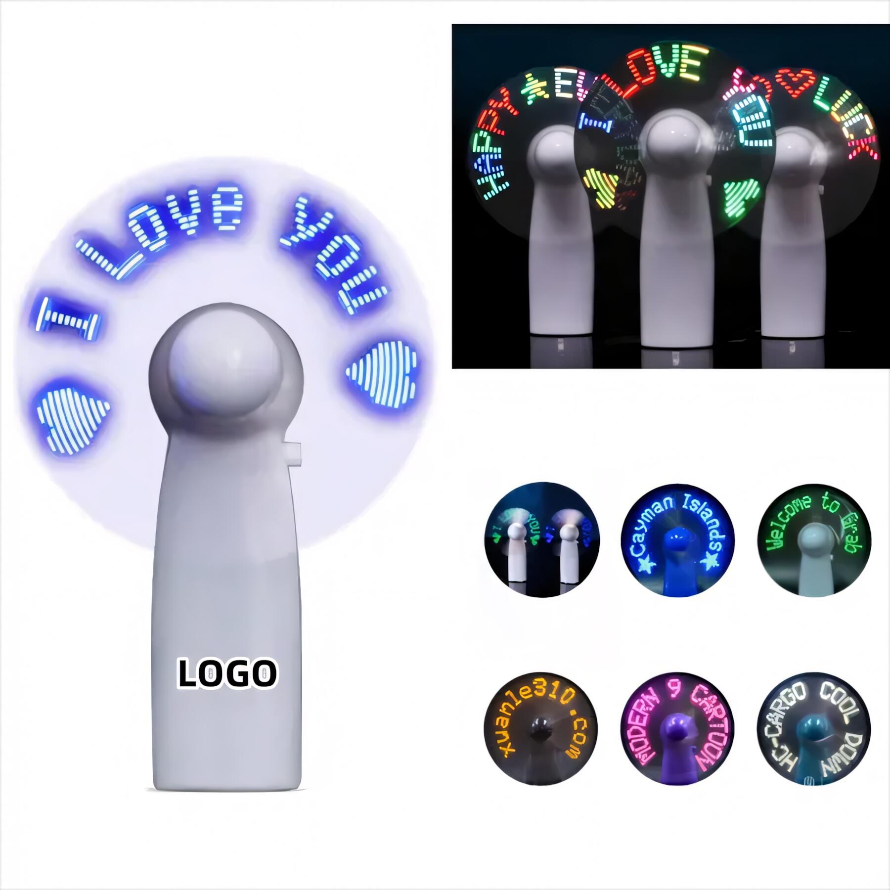 Mini LED Flashing Handheld Fan
