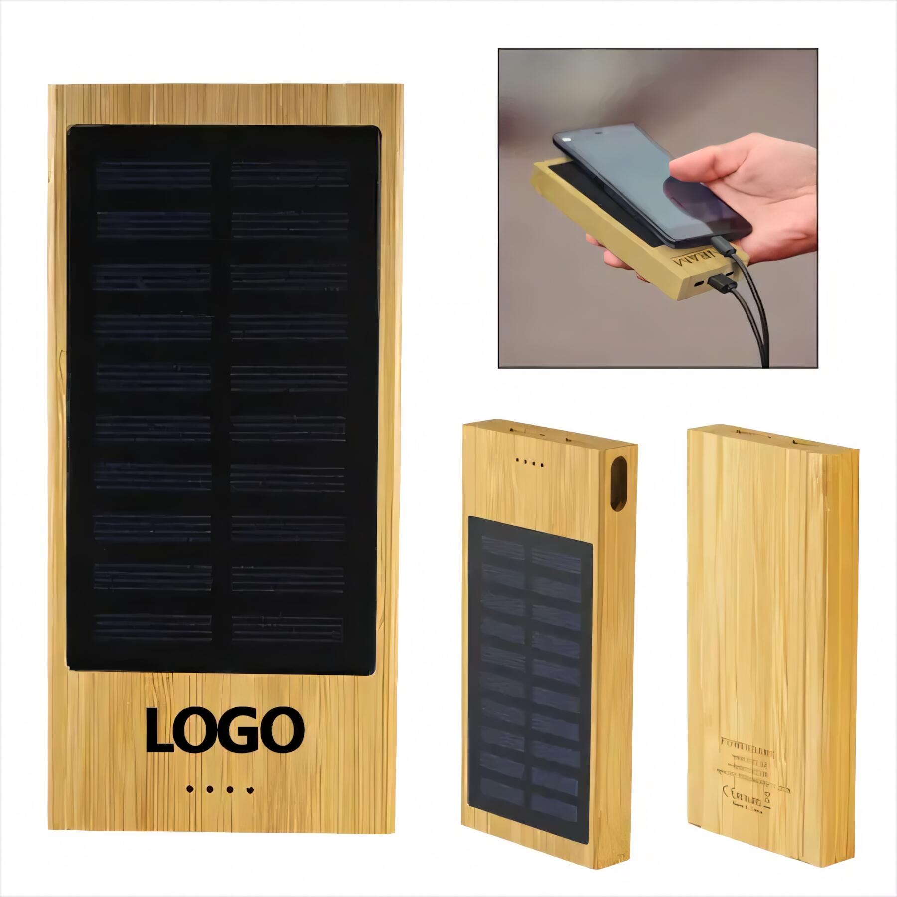 Bamboo Solar Power Bank Wireless