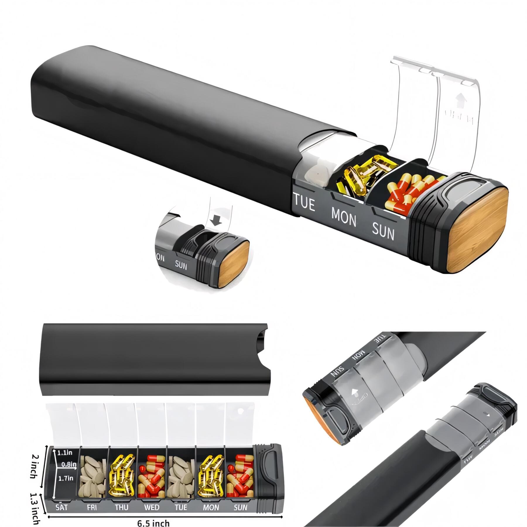 Metal Weekly Pill Organizer Aluminum