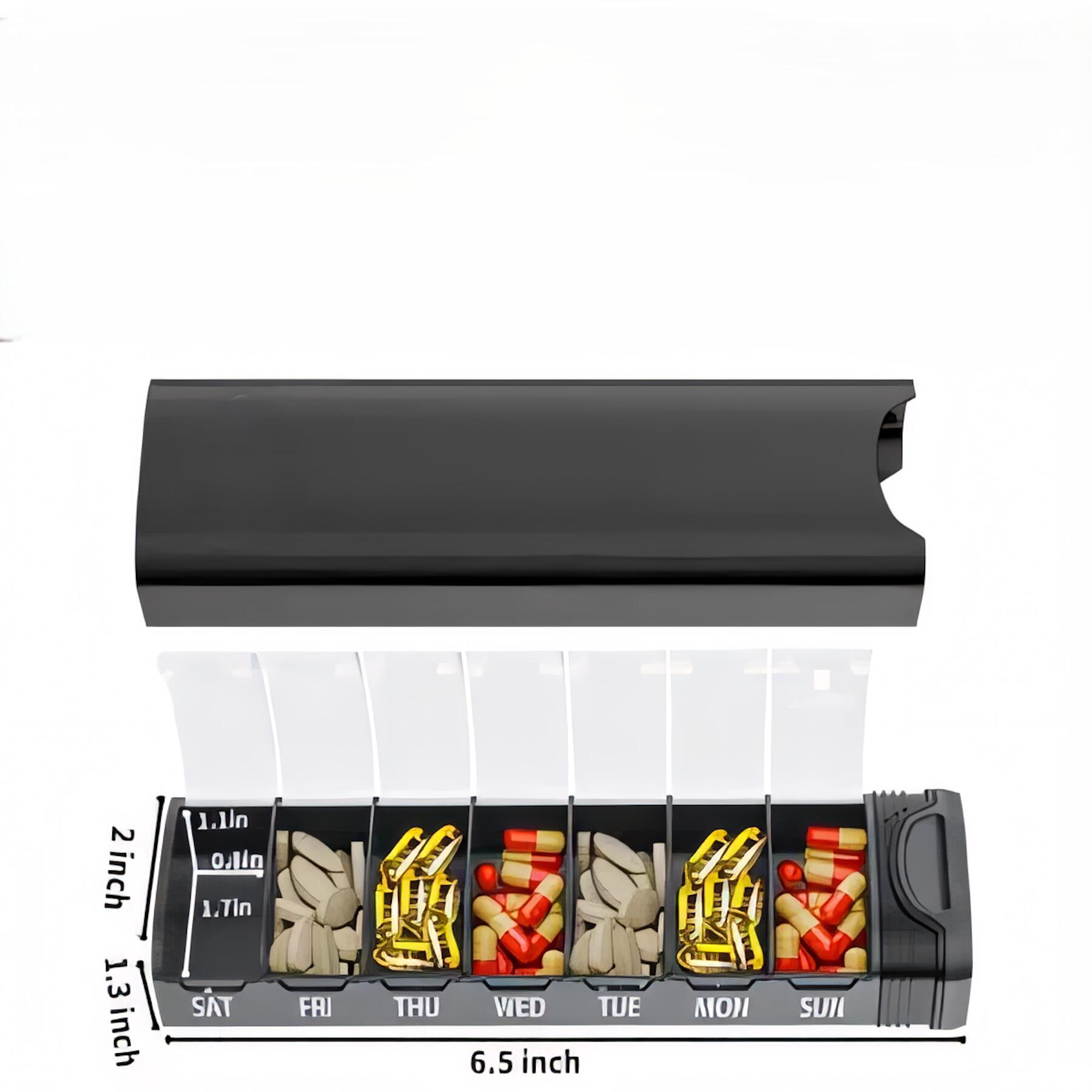 Metal Weekly Pill Organizer Aluminum
