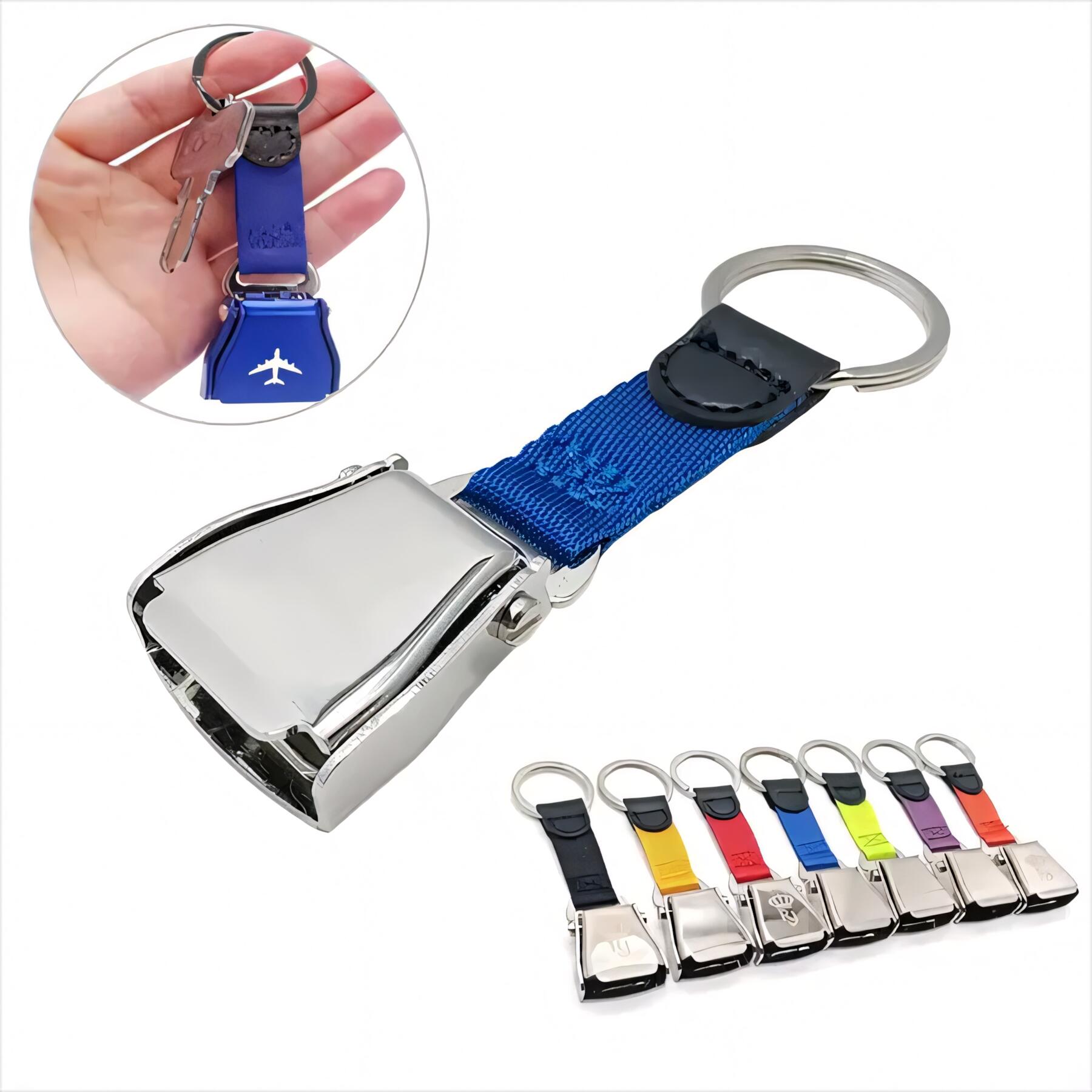 Airplane Seatbelt Buckle Keychain