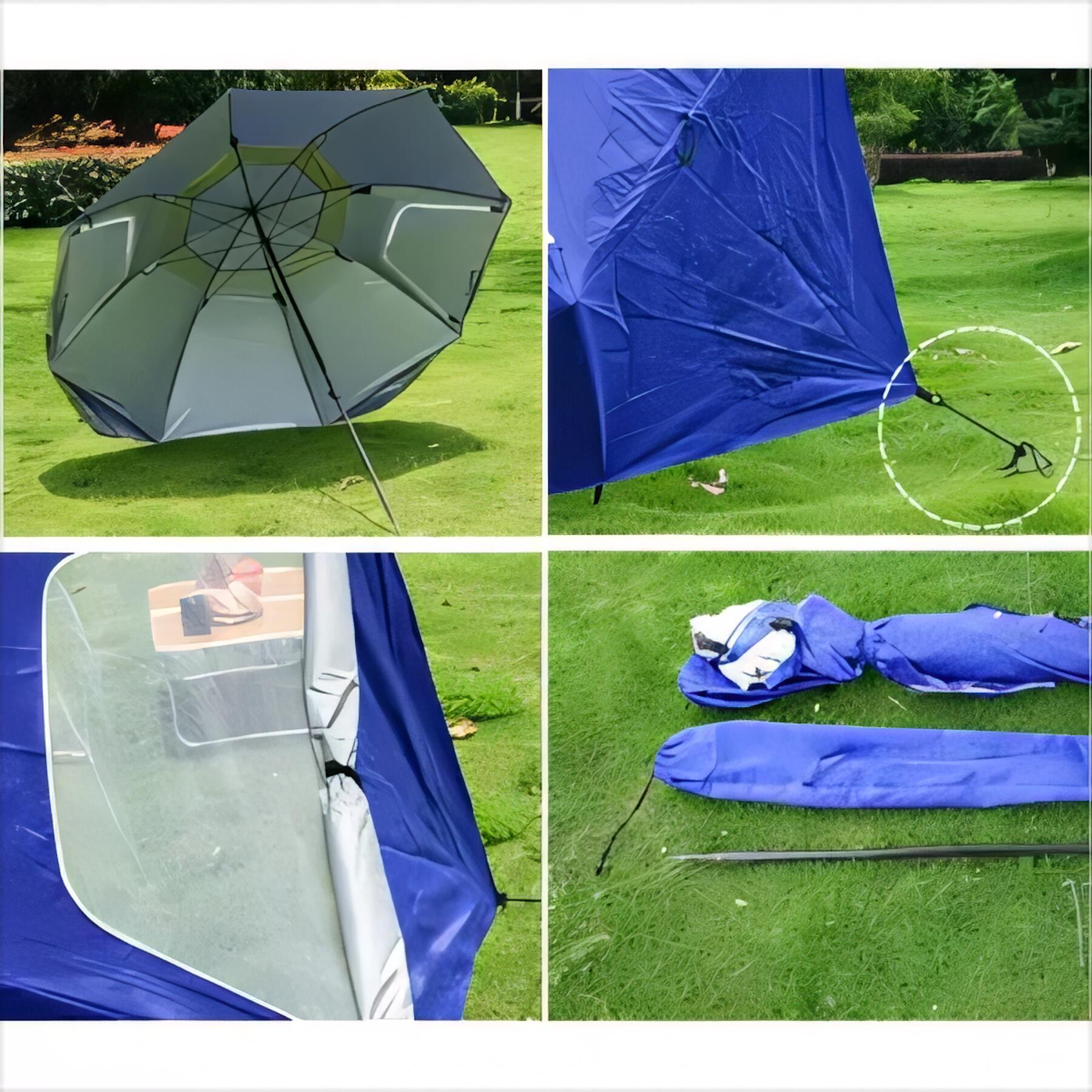 UV Protective Beach Umbrella with Pockets