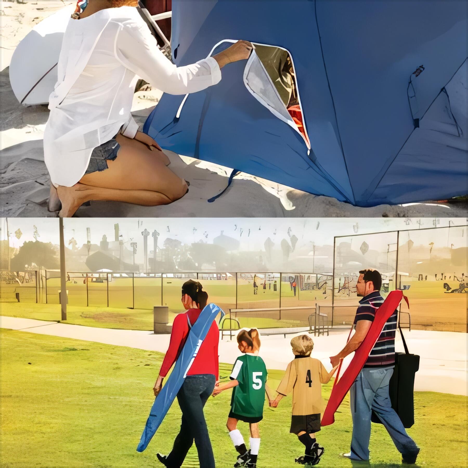 UV Protective Beach Umbrella with Pockets