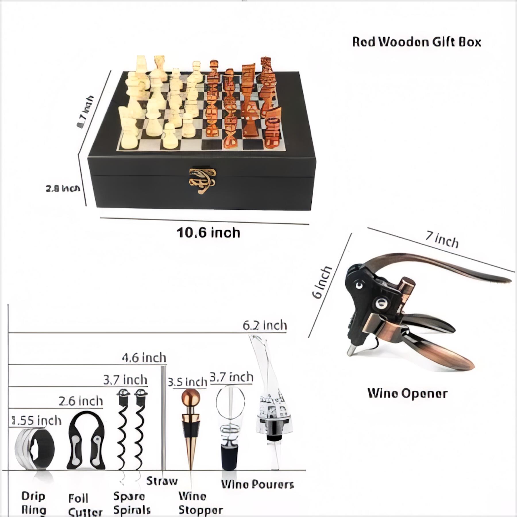 Deluxe Wine Chess Gift Set