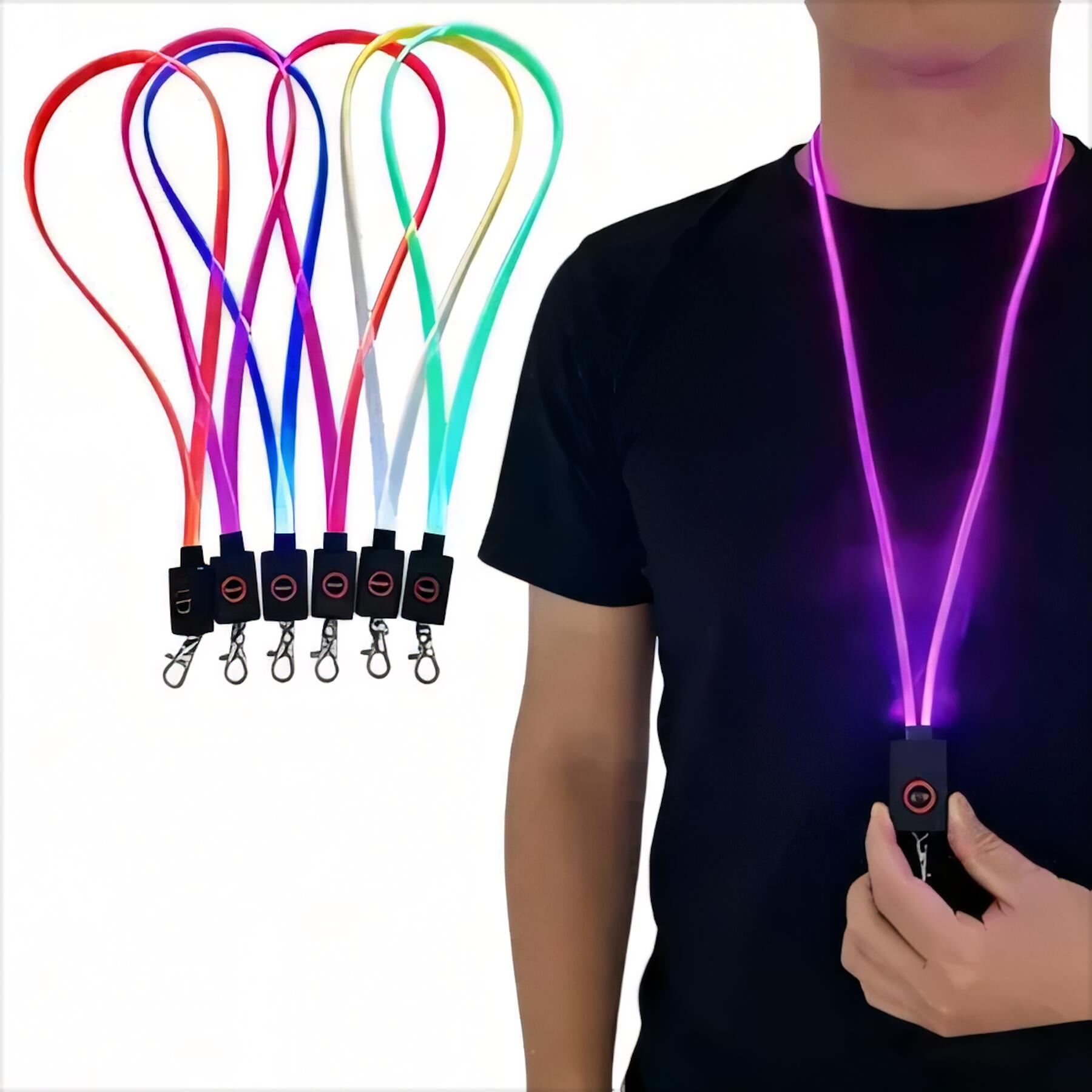 LED Flashing Lanyard Keychain Holder