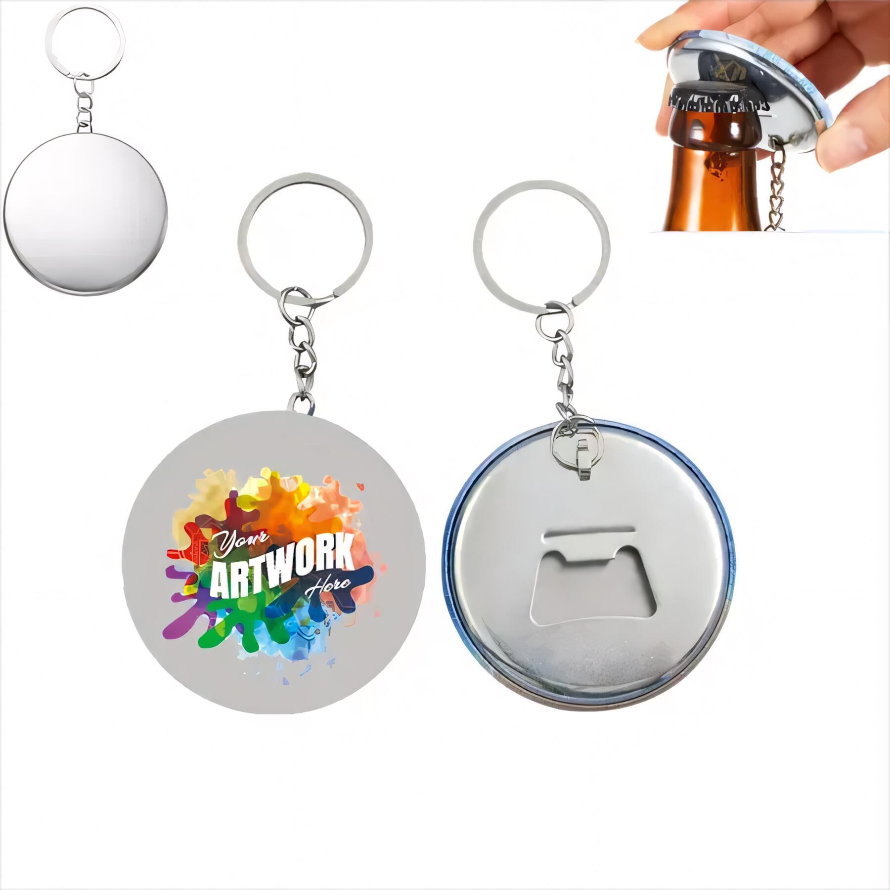 Tinplate Bottle Opener Keychain Badge