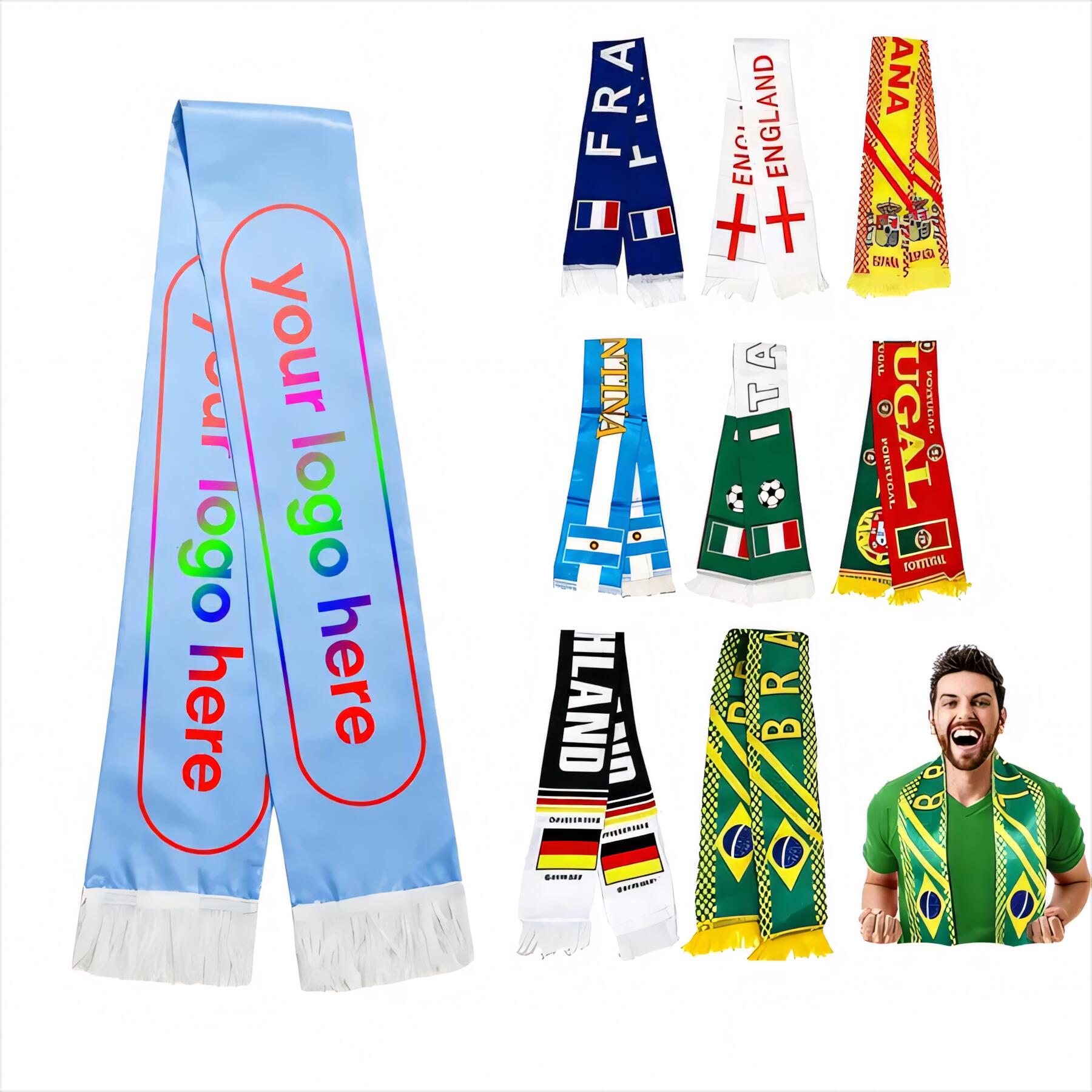 Full Color Fringed Soccer Scarf