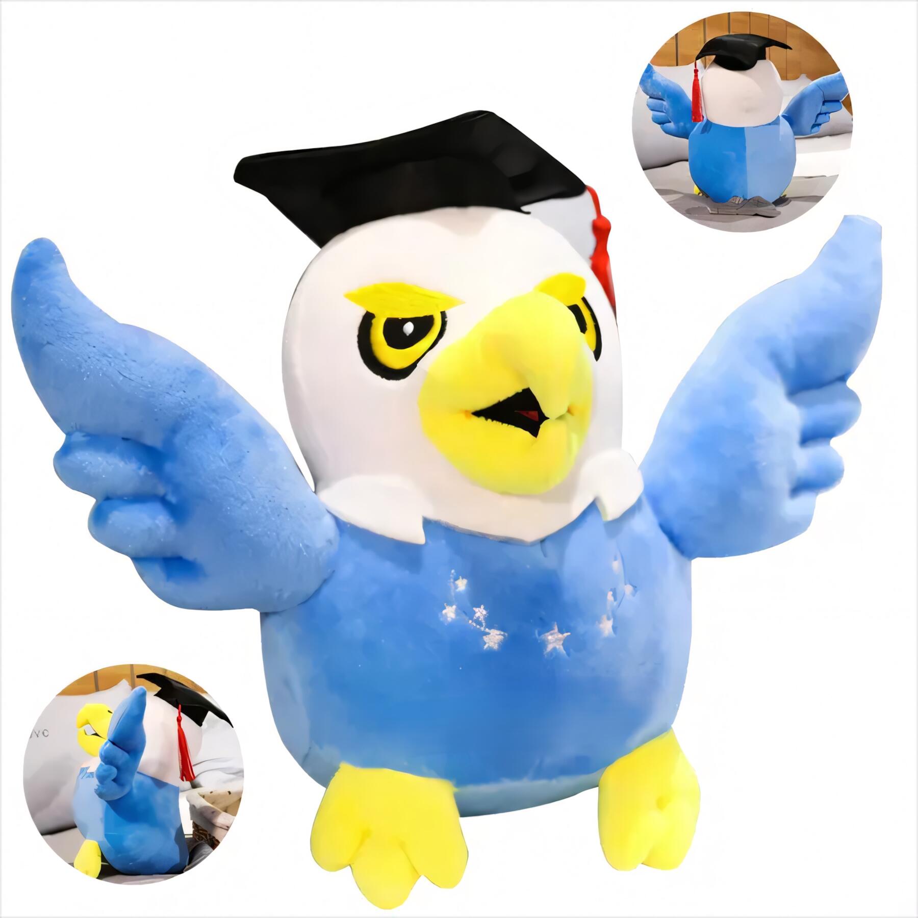 Soft Graduation Eagle Mascot Plush