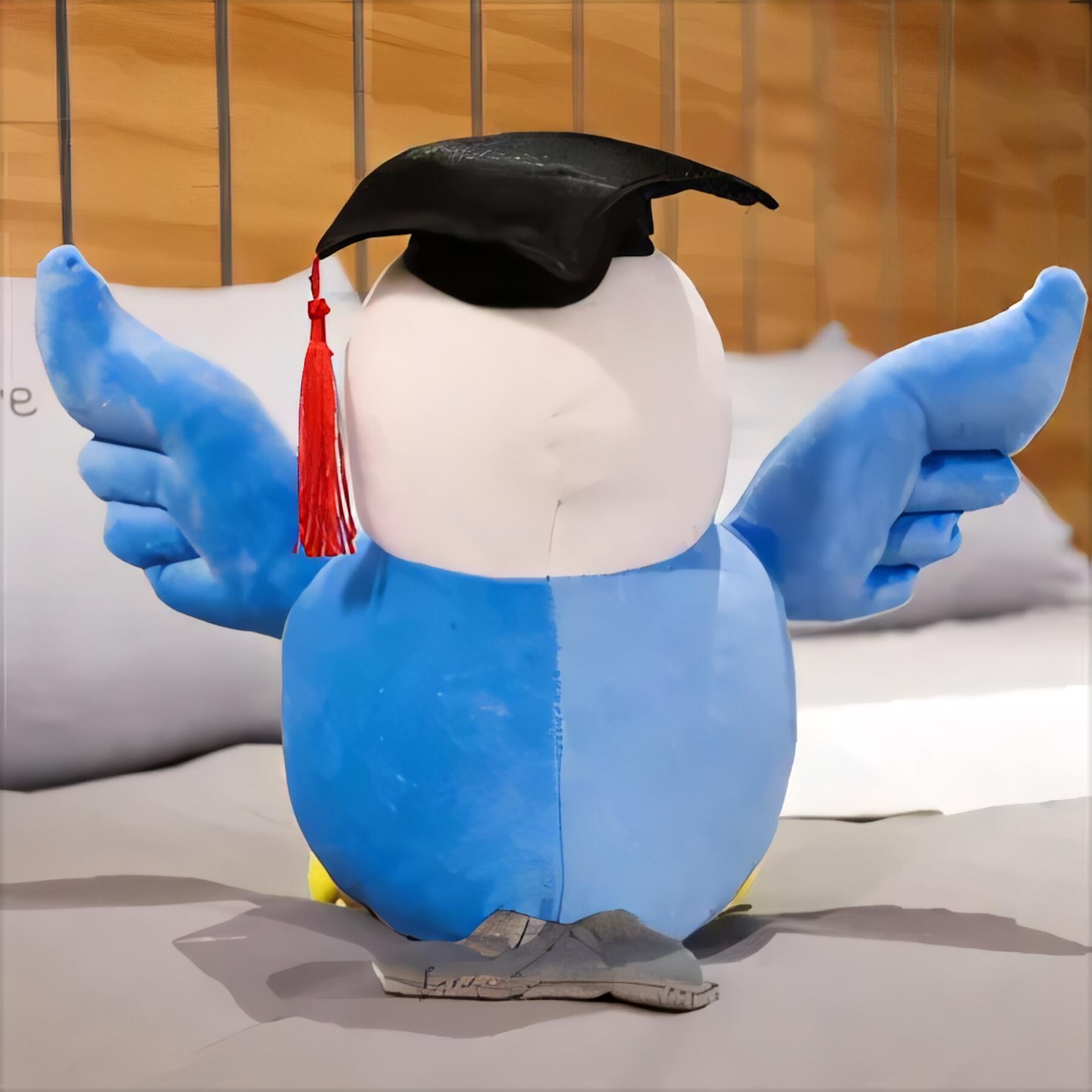 Soft Graduation Eagle Mascot Plush