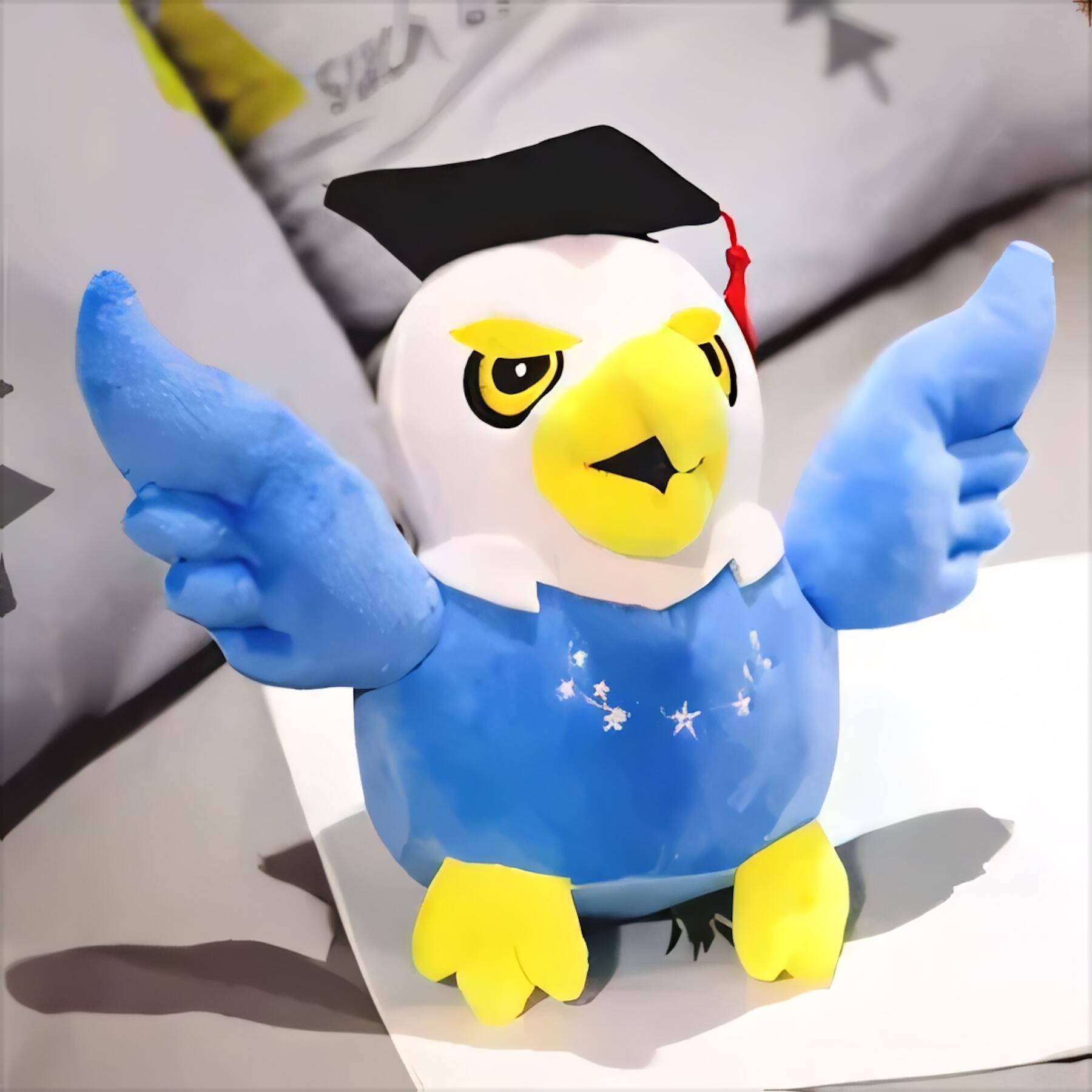 Soft Graduation Eagle Mascot Plush