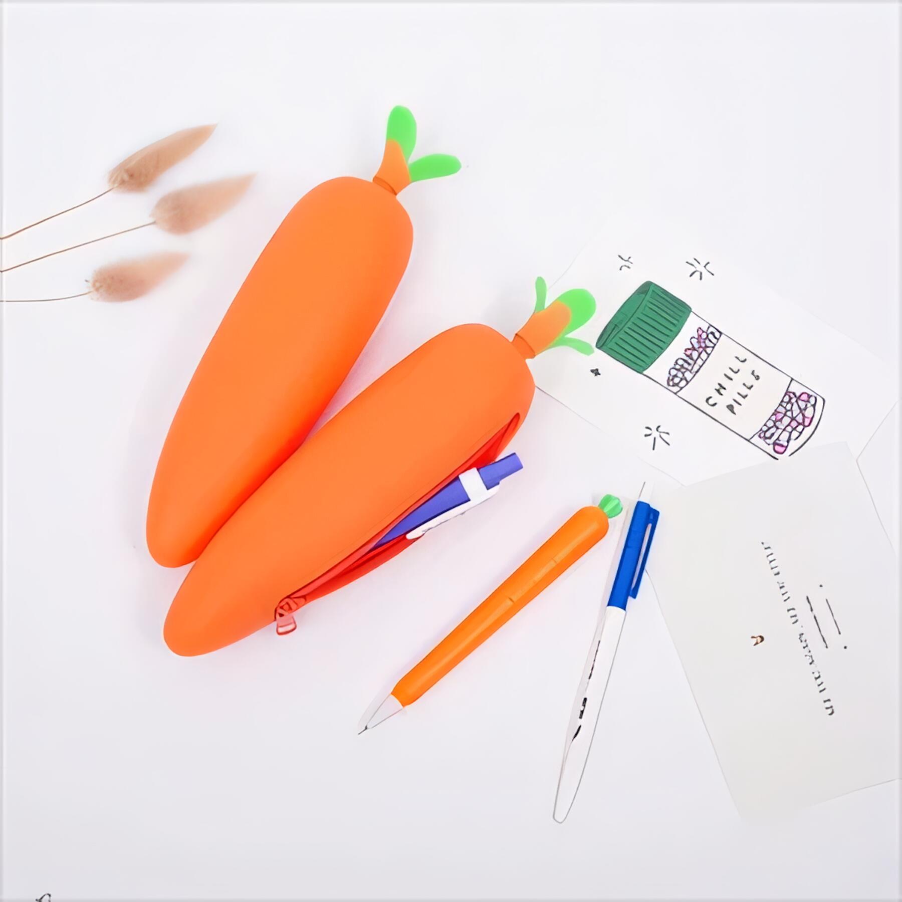 Carrot Silicone Pencil Case
