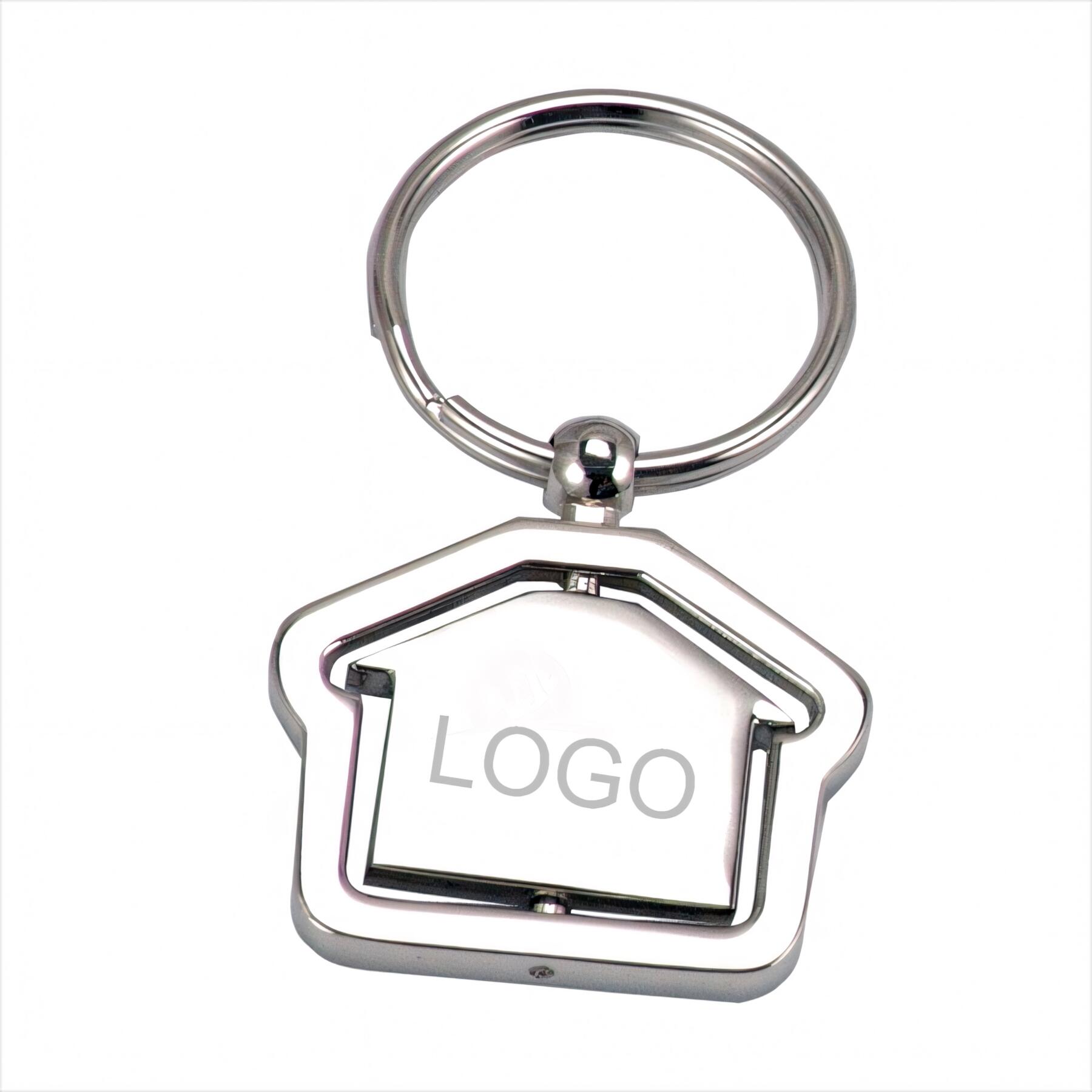Spinning House Keychain Zinc Alloy